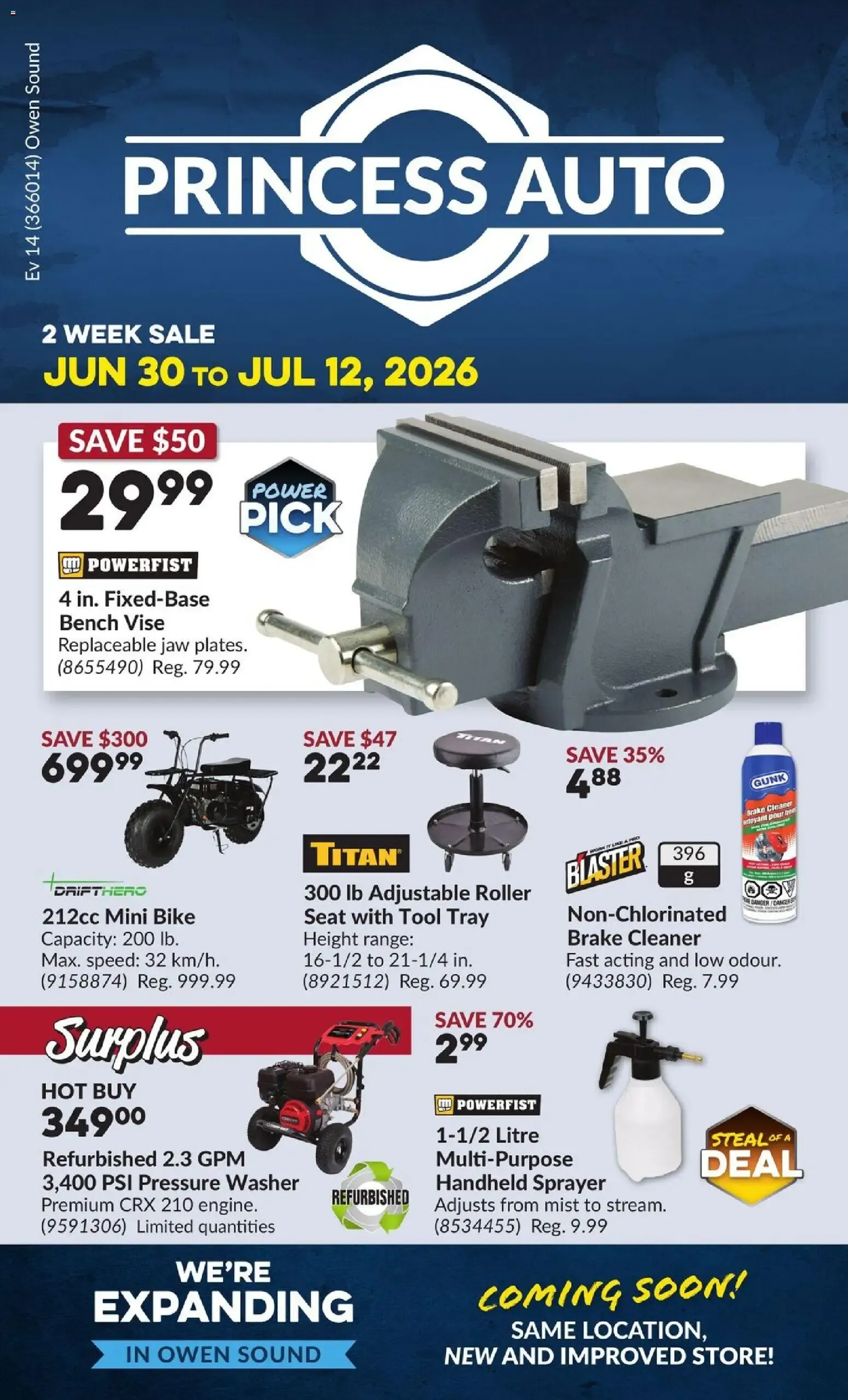 Princess Auto flyer - 2 Week Sale! from Jun 30, 2026 > weekly specials & deals from June 30 to July 12 2026 - flyer page 1