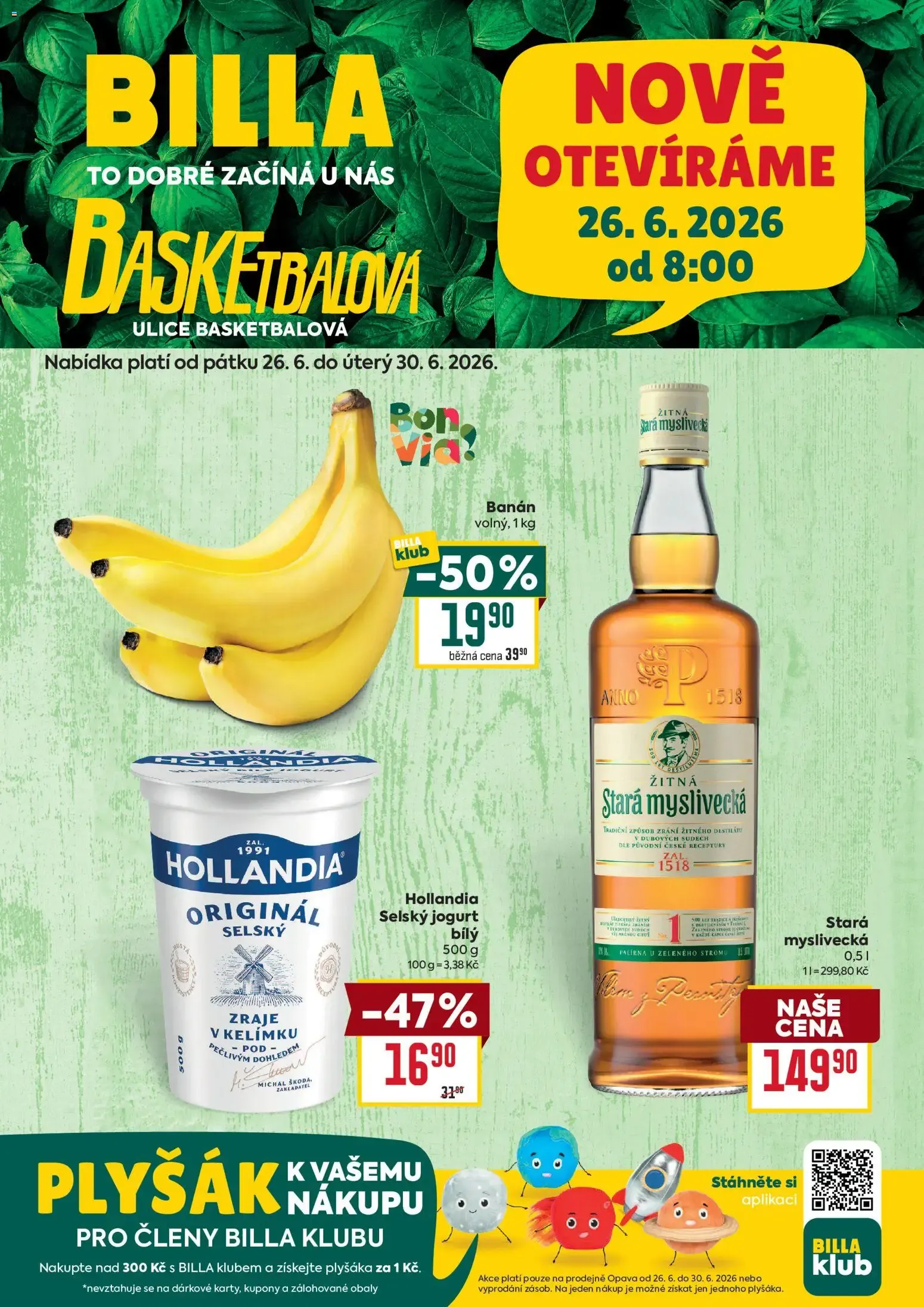 Billa: Nové Otevíráme 26.6.2026 - 26. června 30. června 2026 - Page 1