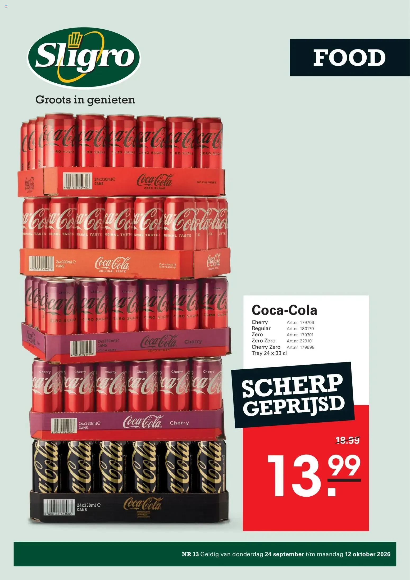 Sligro Coca-Cola Food Offer van 24 september tot 12 oktober 2026 - Folder pagina 1