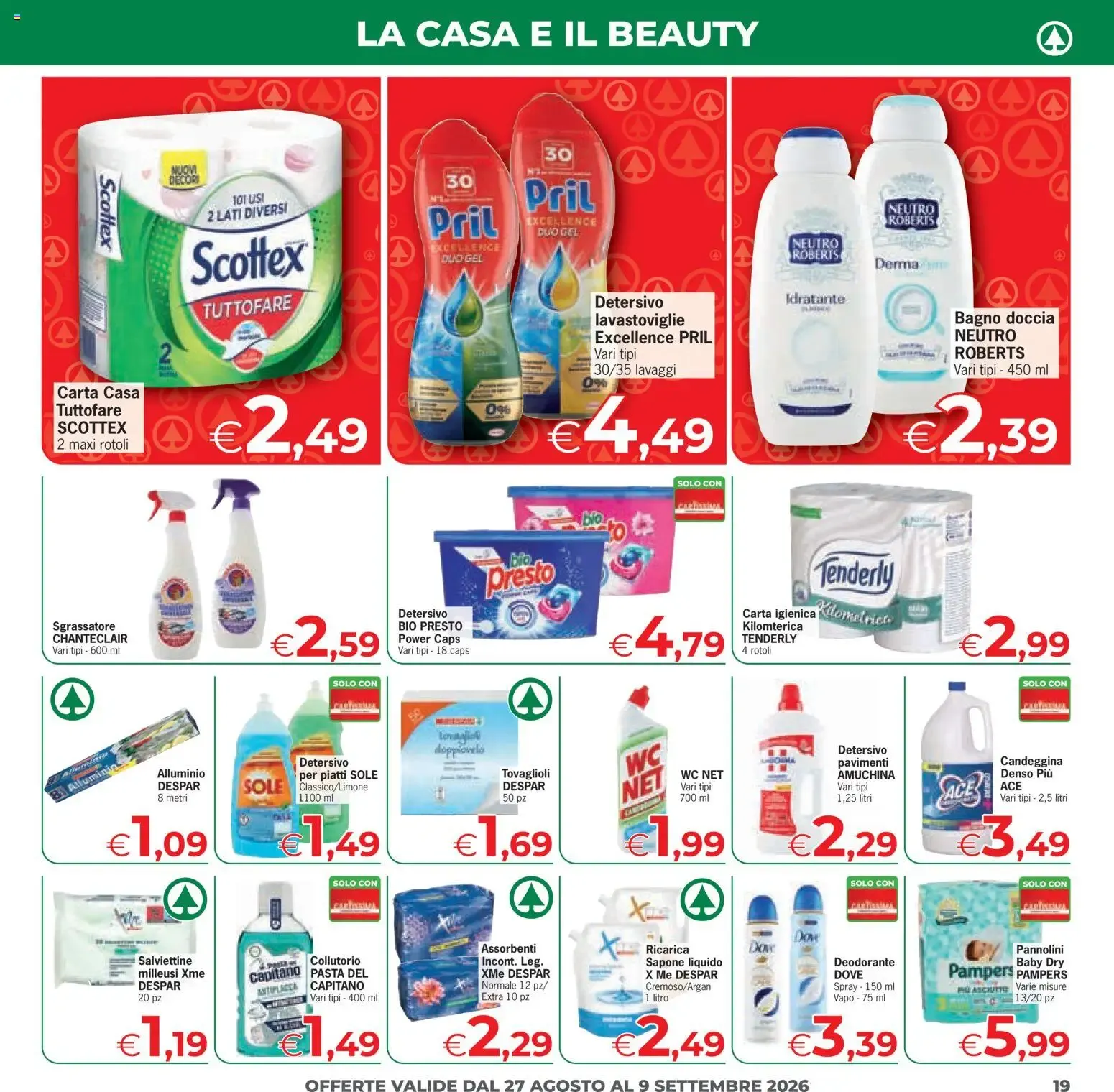 Despar Eurospar - Sconti Grandi Marche da 27 agosto a 9 settembre di 2026 - Pagina del volantino 19