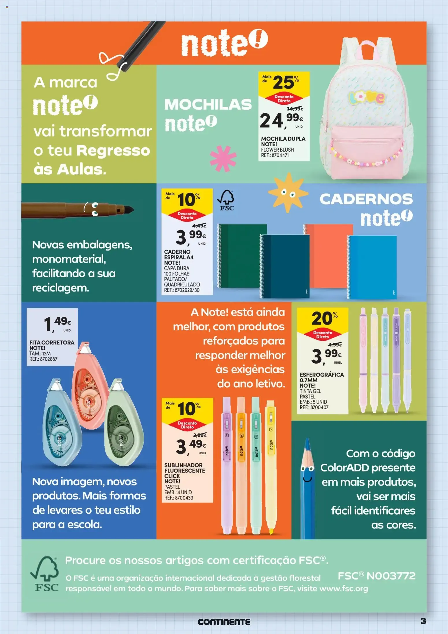 Folheto Continente Regresso às Aulas Na escola de toda a gente » de 11/08/2026 - 20/09/2026 de 11 de agosto até 20 de setembro 2026 - Pagina 3