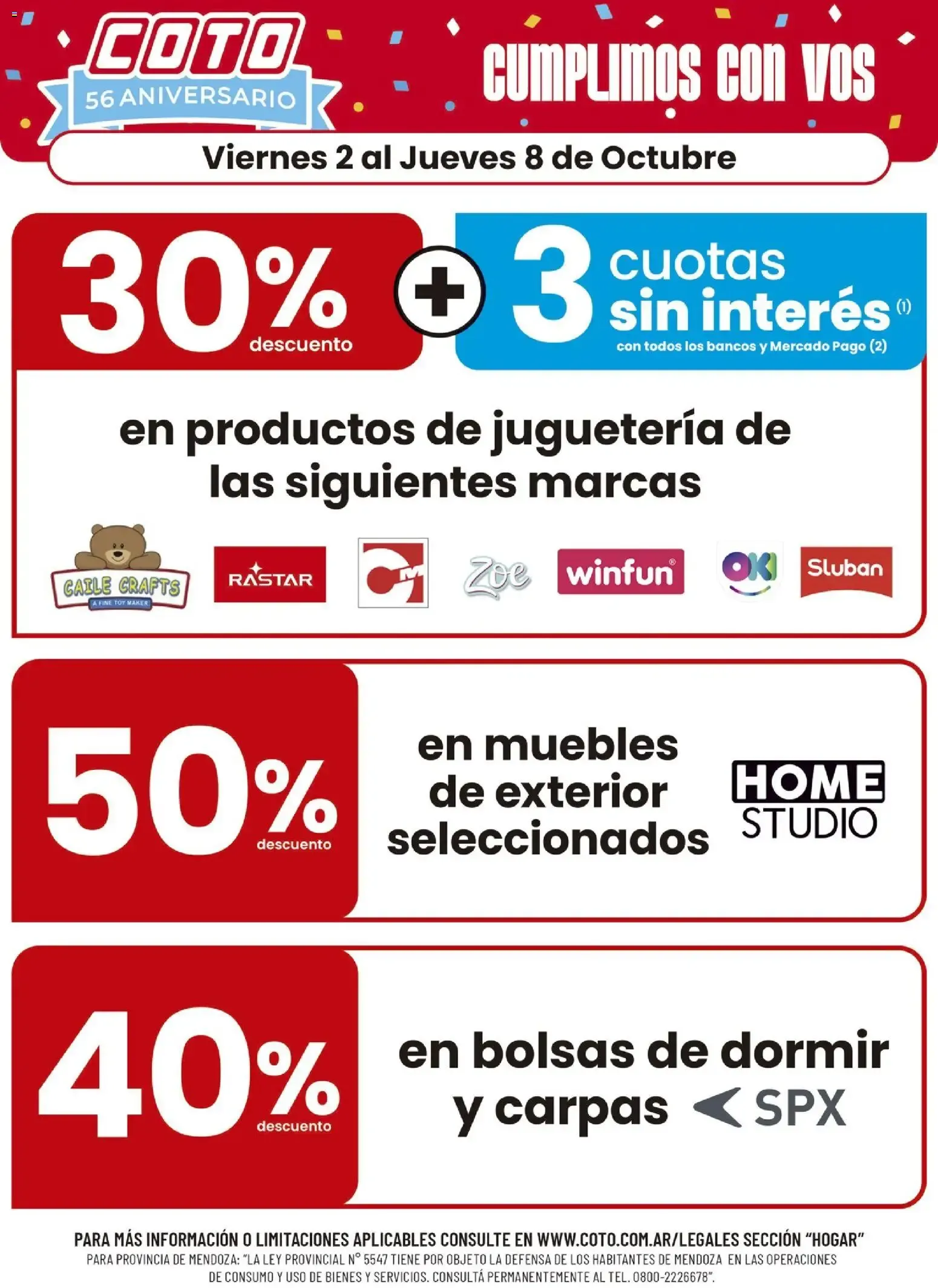 Ofertas de Coto 56 Aniversario - Cumplimos con vos 2 de octubre al 8 de octubre 2026 - Página 1 del catálogo