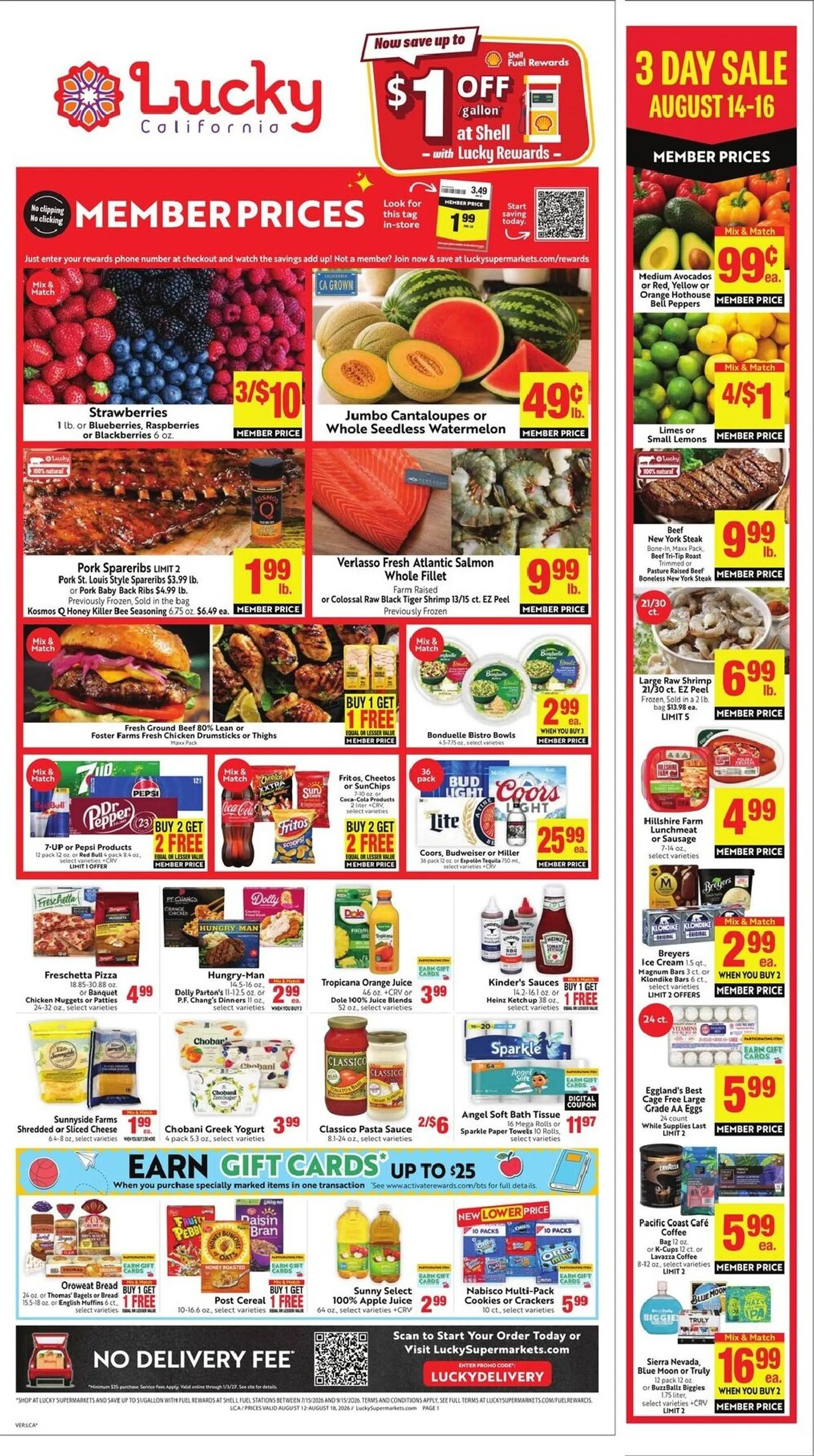 Weekly ad Current Lucky leaflet valid from Wednesday 08/12/2026 to Tuesday 08/18/2026 from August 12 to August 18 2026 - Page 1