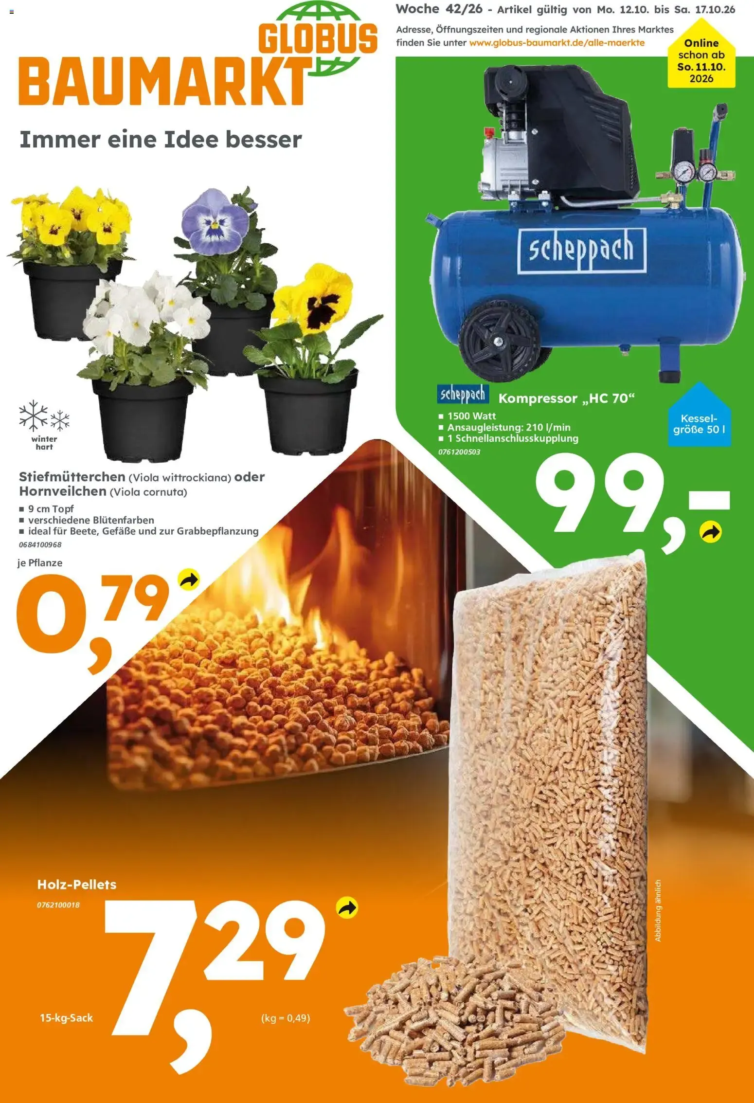 Globus Baumarkt Prospekt Berlin-Treptow (ab 12.10.2026) zum Blättern von 12. Oktober bis 17. Oktober 2026 - Prospekt seite 1