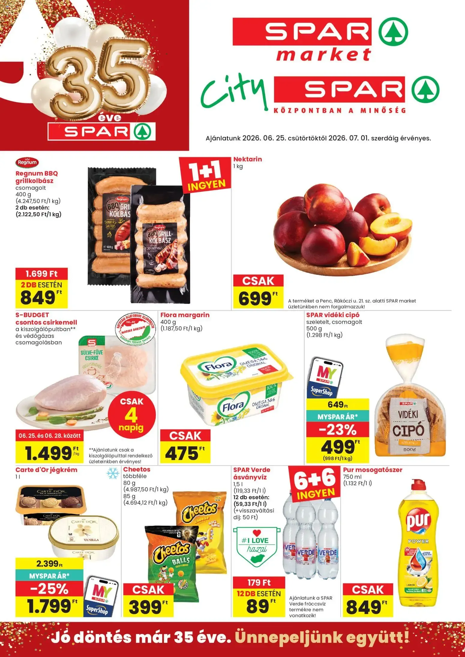 Katalógus Spar City szórólap - 2026.06.25.-tól június 25.-tól július 1.-ig 2026. - Oldal 1