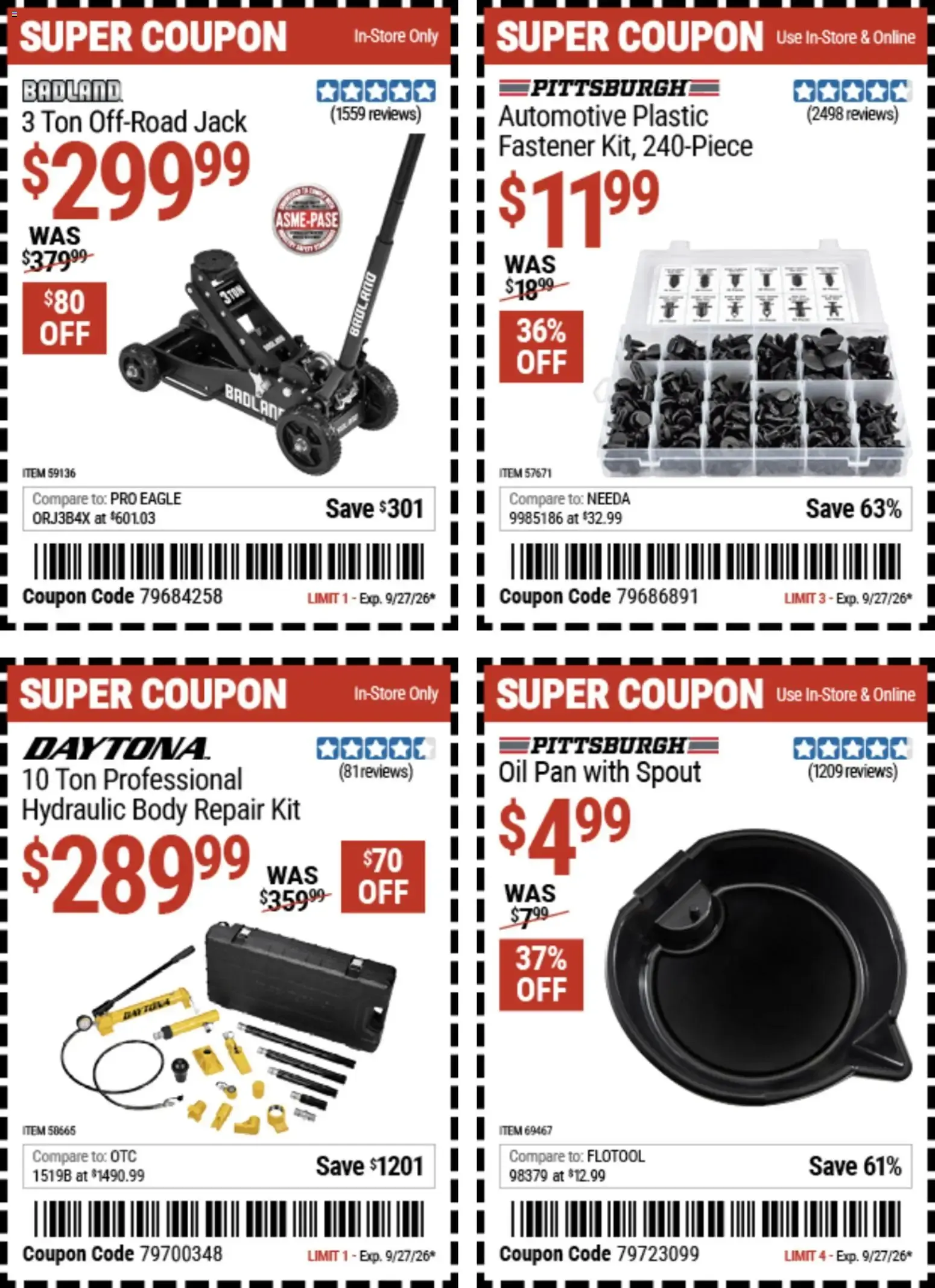Weekly ad Harbor Freight Weekly Ad (09/14 - 09/27 2026) - Flyer from September 14 to September 27 2026 - Page 9