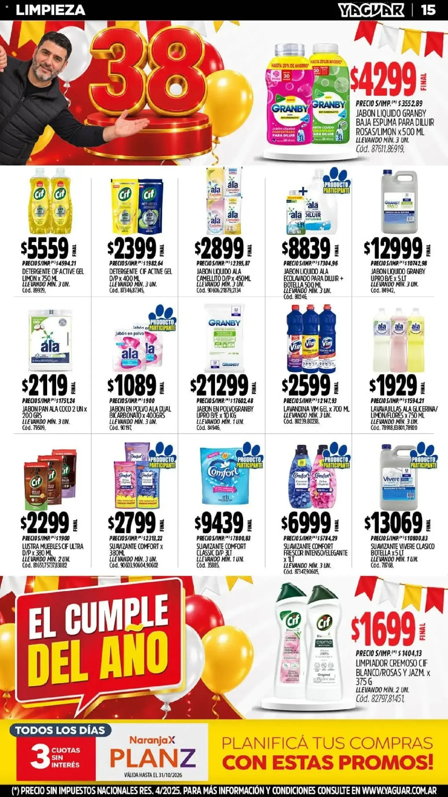 Ofertas de MAYORISTA YAGUAR EL CUMPLE DEL AÑO 38 19 de octubre al 25 de octubre 2026 - Página 17 del catálogo