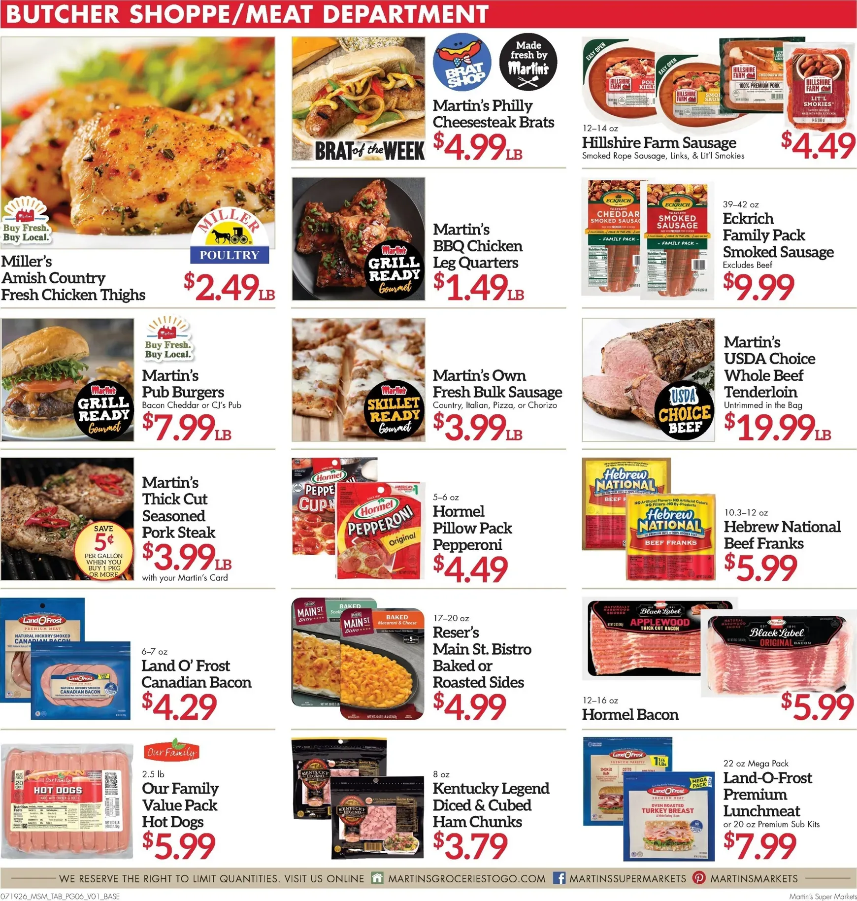 Weekly ad Current Martin's Super Markets - Next Ad leaflet valid from Sunday 07/19/2026 to Saturday 07/25/2026 from July 19 to July 25 2026 - Page 6