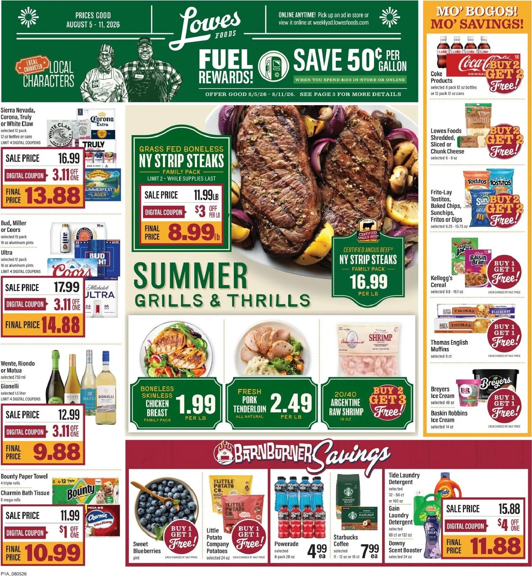Current Lowes Foods leaflet valid from Wednesday 08/05/2026 to Tuesday 08/11/2026