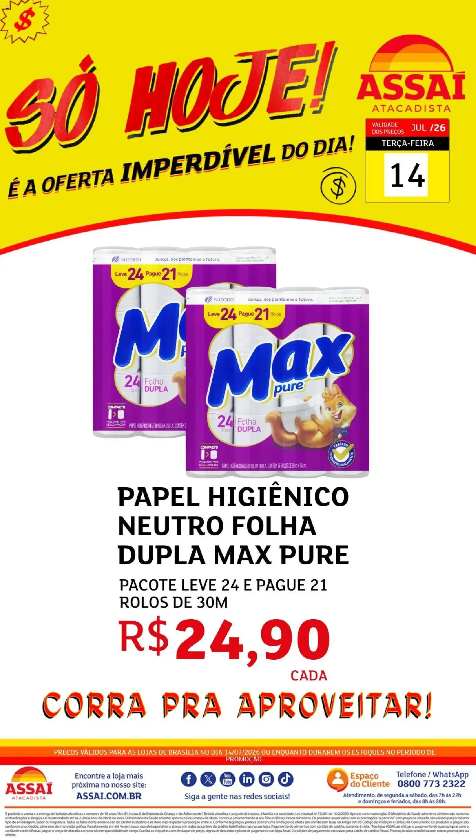Encarte de Assaí Atacadista ofertas - DF de 14/07/2026 | Promoções Online 14 de julho até 14 de julho 2026 - Pagina 1
