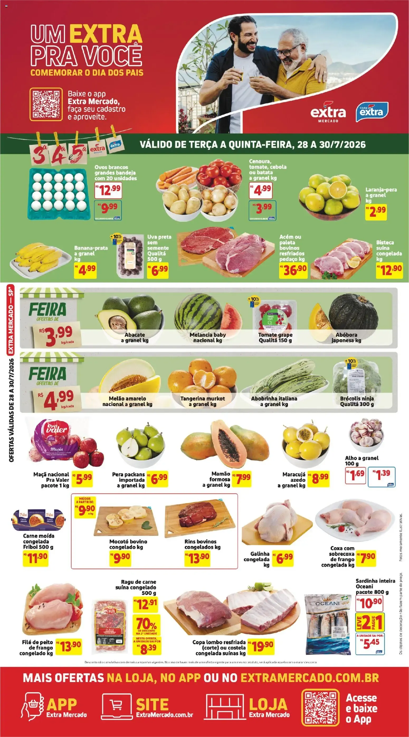 Folheto Extra ofertas de Mercado Terça e Quinta de 28/07/2026 | Promoção