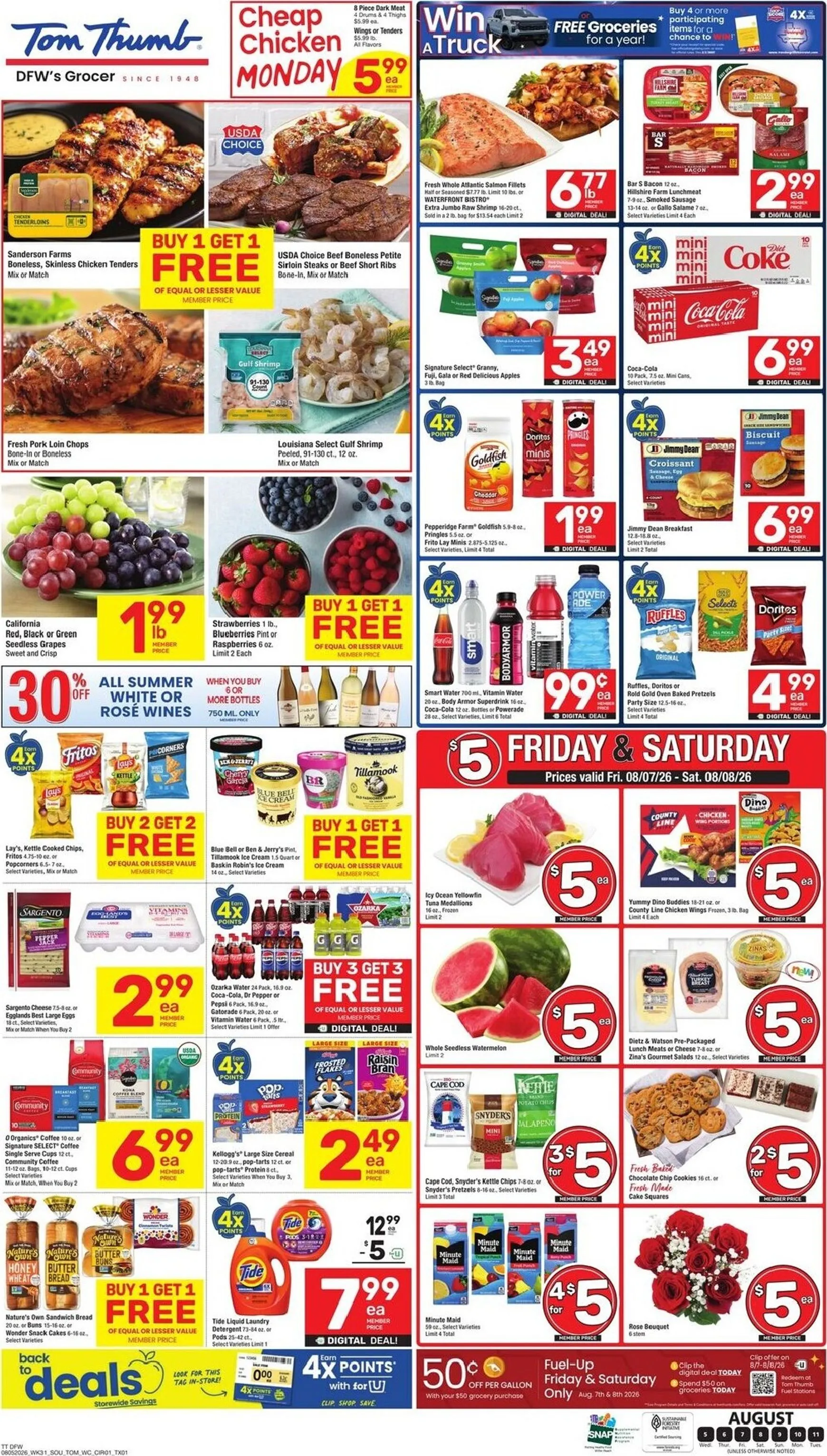 Current Tom Thumb leaflet valid from Wednesday 08/05/2026 to Tuesday 08/11/2026