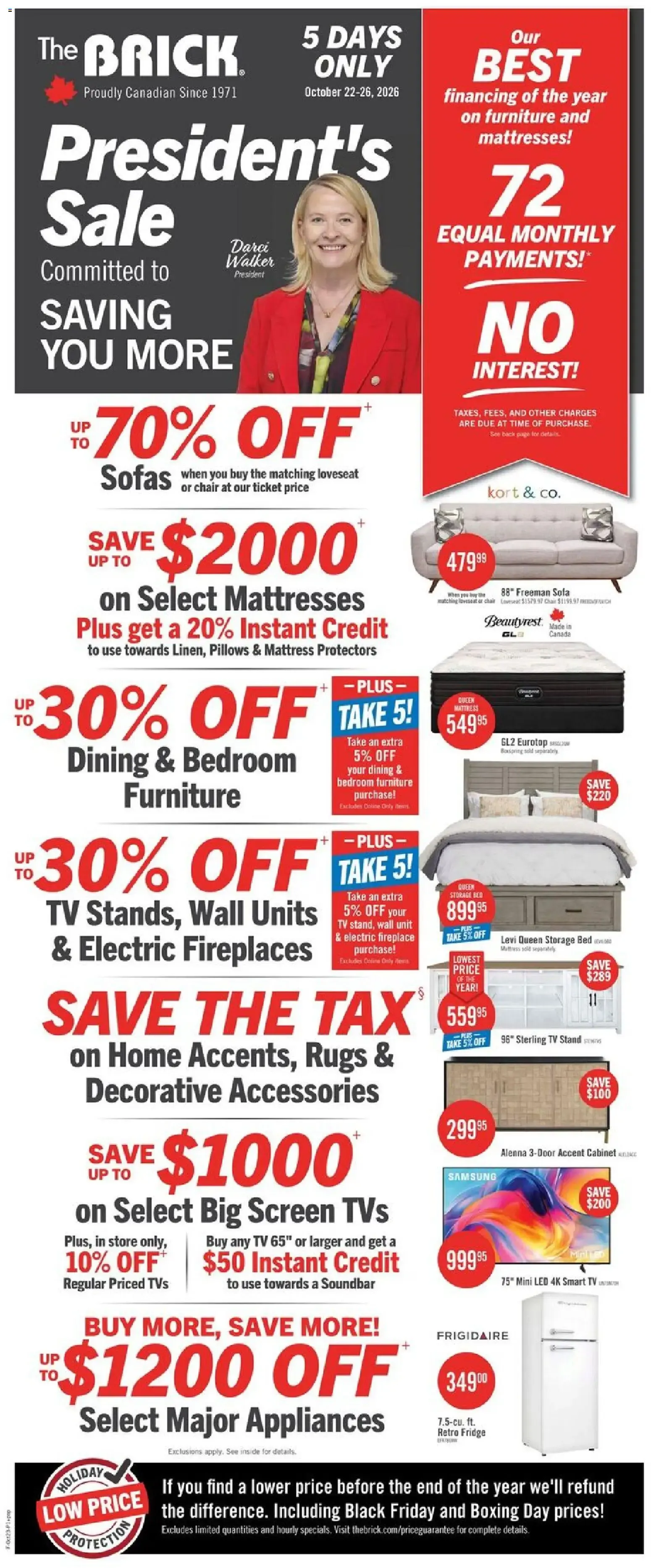 The Brick weekly flyer / circulaire from Oct 22, 2026 > weekly specials & deals from October 22 to October 26 2026 - flyer page 1