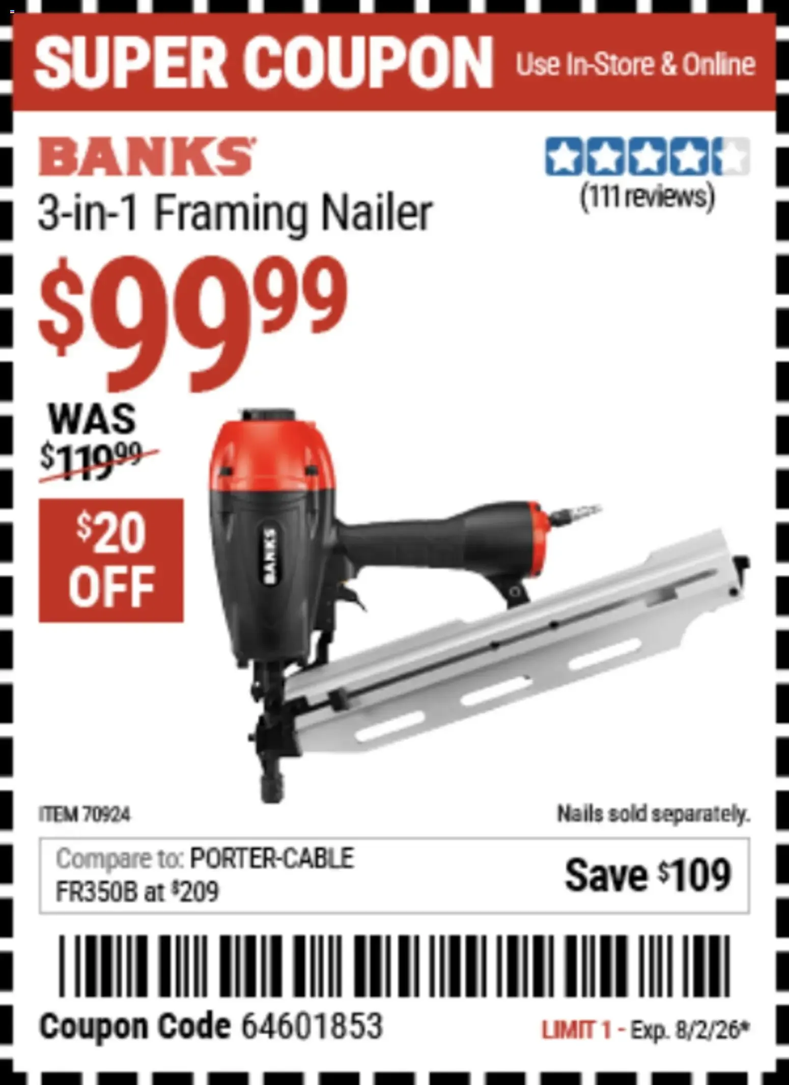 Weekly ad Harbor Freight Coupon Deals from July 20 to August 2 2026 - Page 7