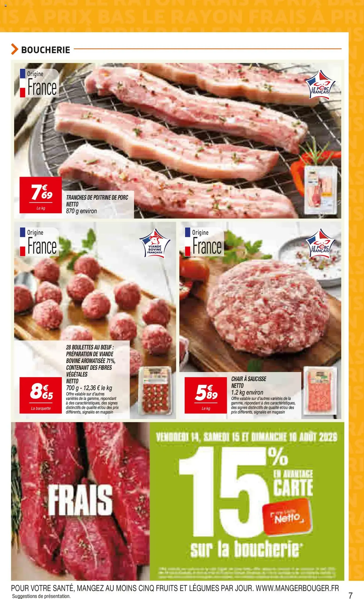 Netto le rayon frais à prix bas à partir du 11/08/2026 - promo en ligne du 11 août au 15 août 2026 - Catalogue page 7