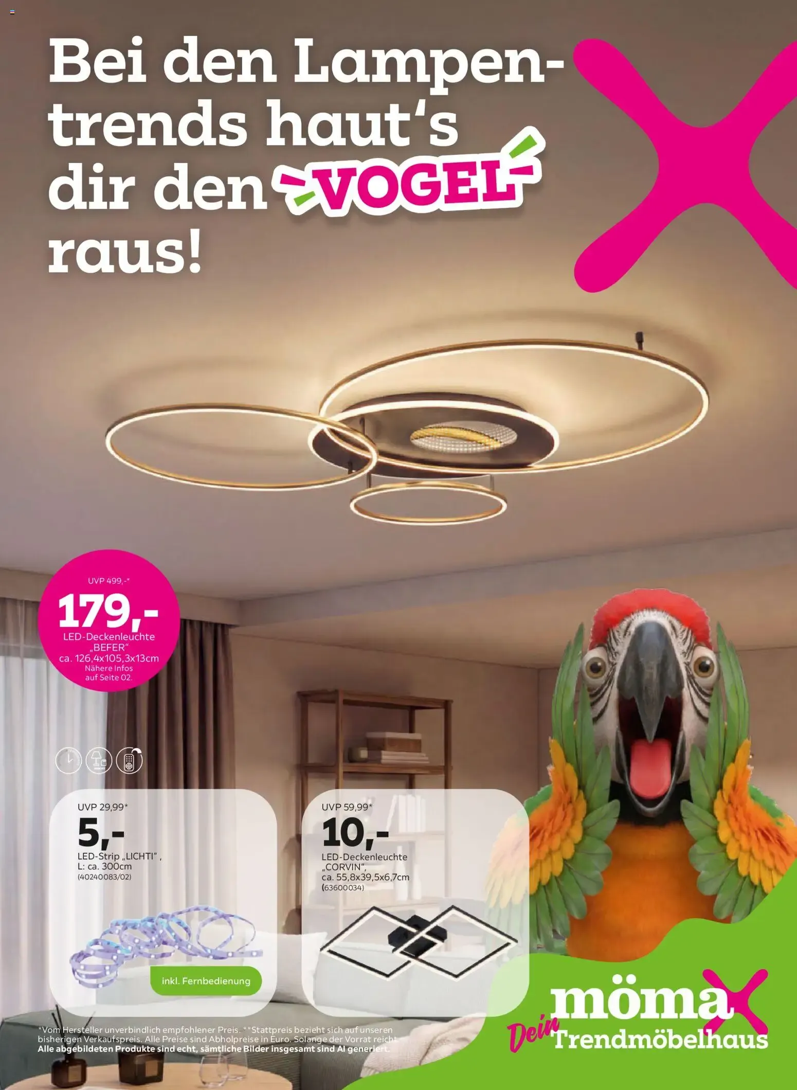 Bei den Lampentrends haut's dir den VOGEL raus! von 28. September bis 1. November 2026 - Flugblätt seite  1
