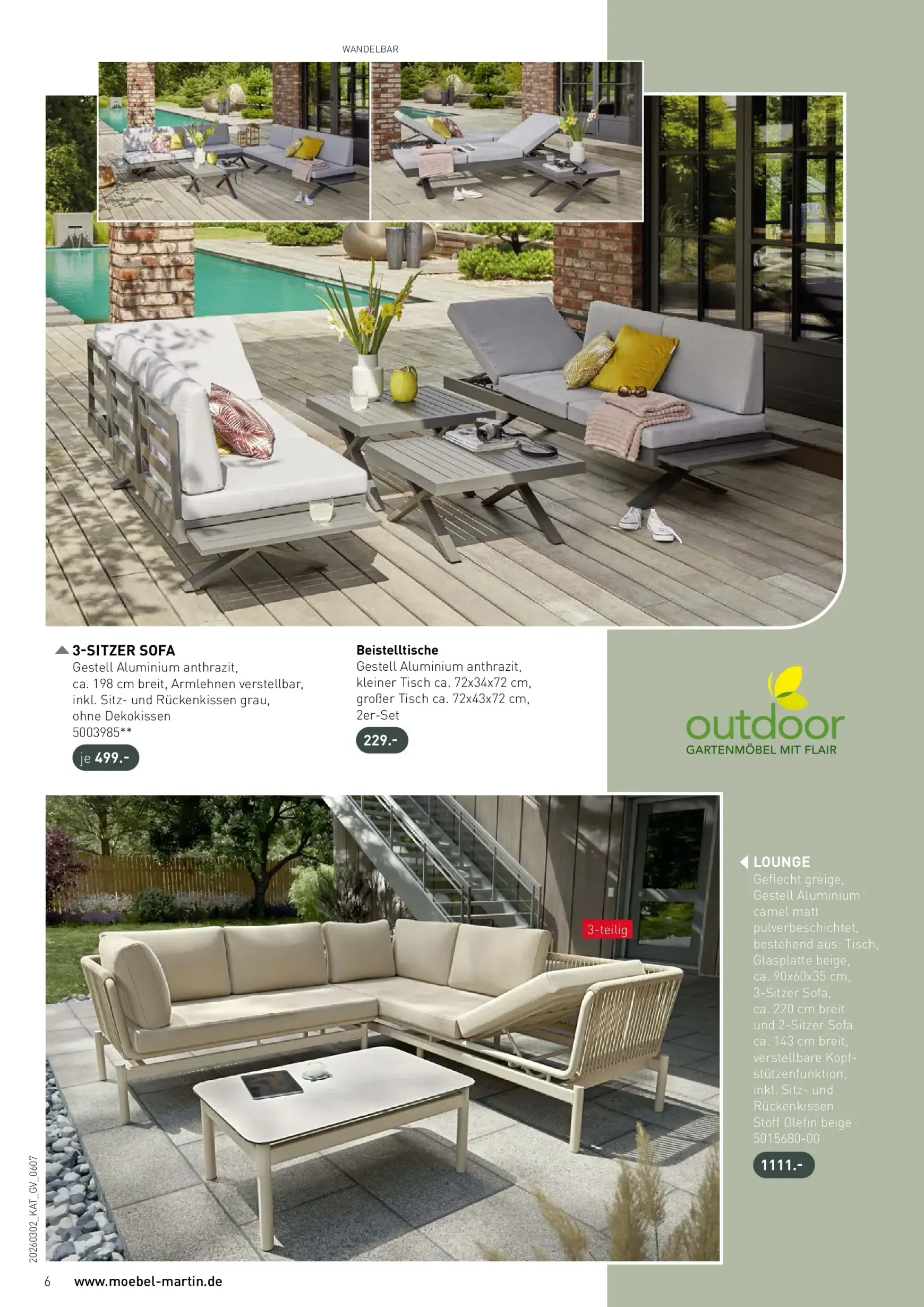 Möbel Martin - Moderne Outdoor-Möbel Prospekt – von Sonntag 01.03.2026 bis Montag 31.08.2026 von 2. März bis 31. August 2026 - Prospekt seite 6