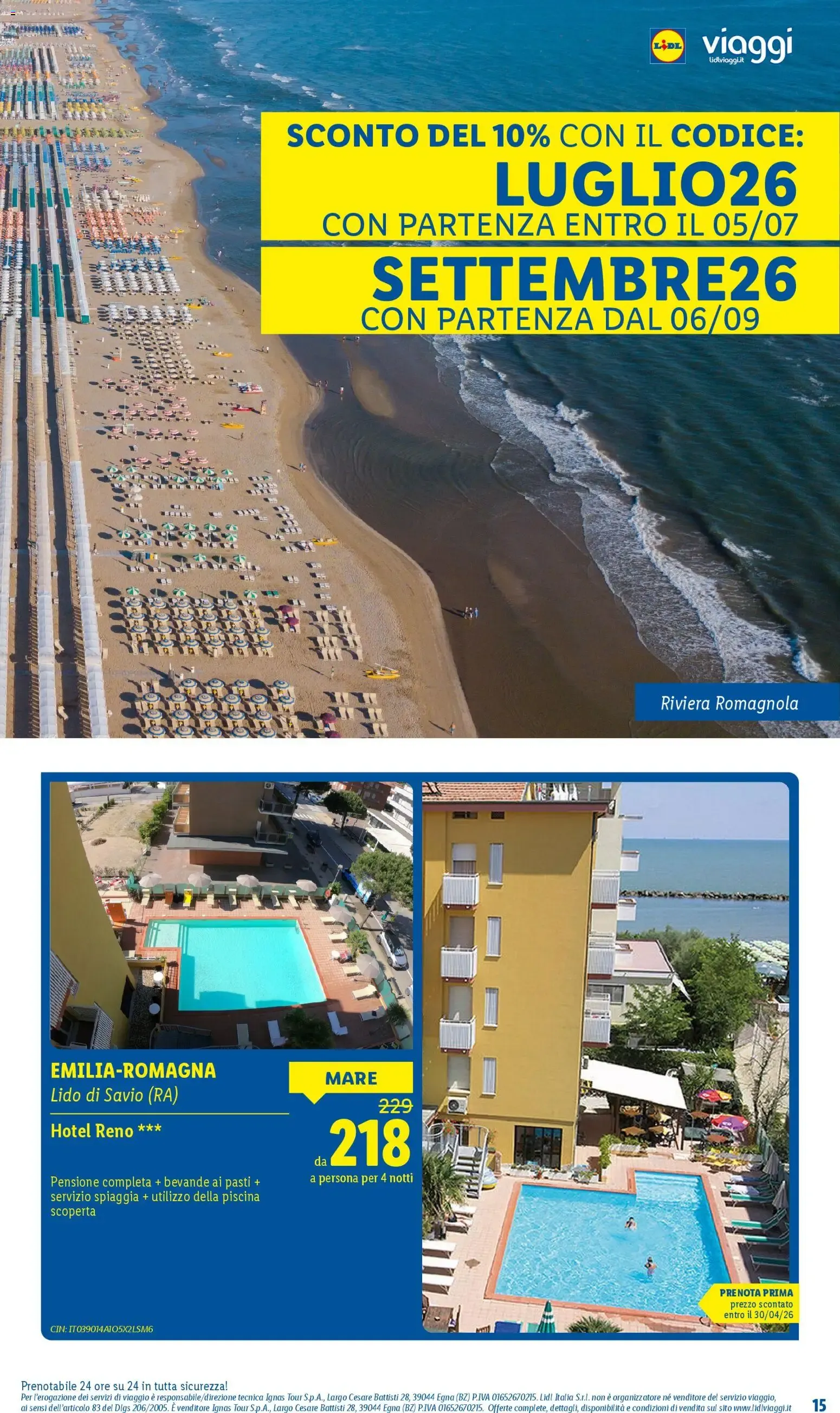 Lidl Viaggi: Vacanze da sogno per la tua estate da 11 marzo a 20 settembre di 2026 - Pagina del volantino 15