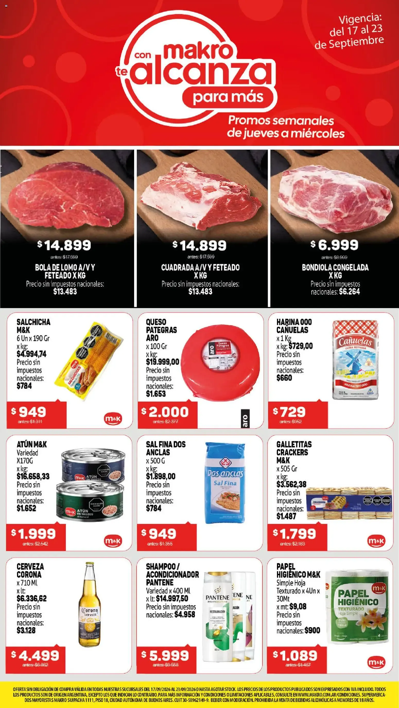 Ofertas de Makro: Te Alcanza Para Más - Promos Semanales 17 de septiembre al 23 de septiembre 2026 - Página 1 del catálogo