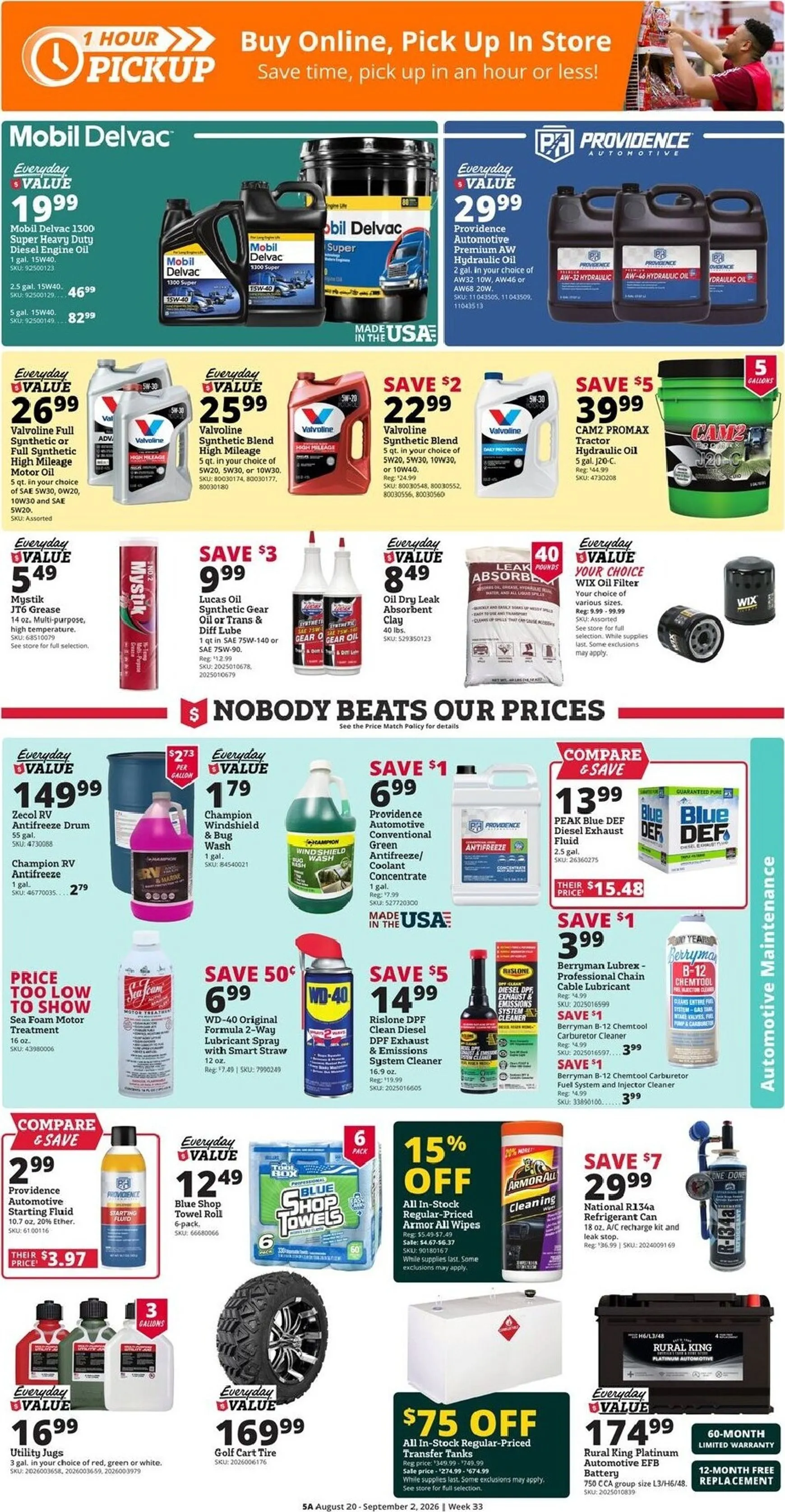 Weekly promotion Current Rural King leaflet valid from Thursday 08/20/2026 to Wednesday 09/02/2026 spanning from August 20 to September 2 2026 - Page 5 for Catalogue 365