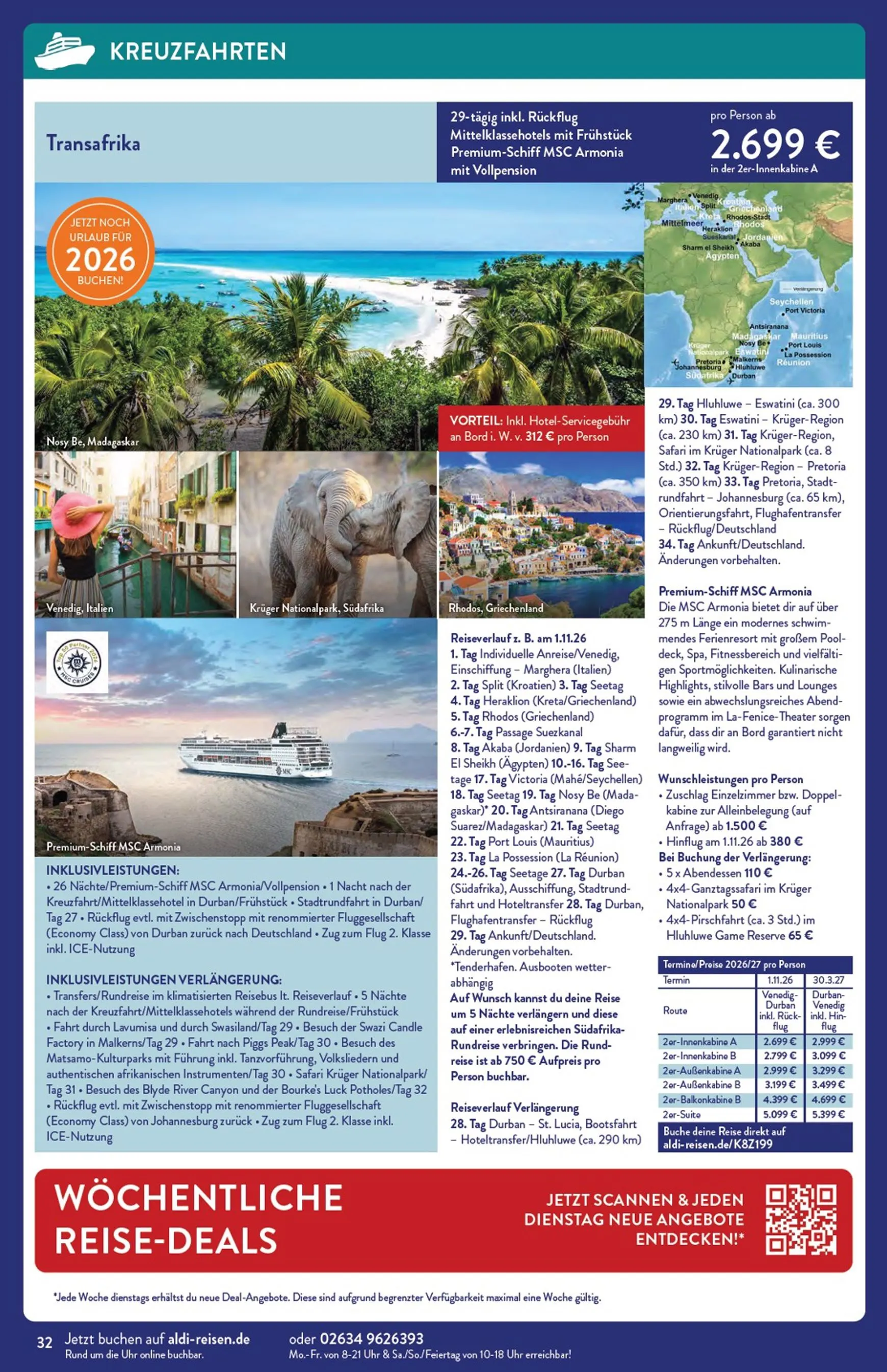 ALDI REISEN - Die Welt Entdecken! (Ausgabe August) von 3. August bis 31. August 2026 - Prospekt seite 32
