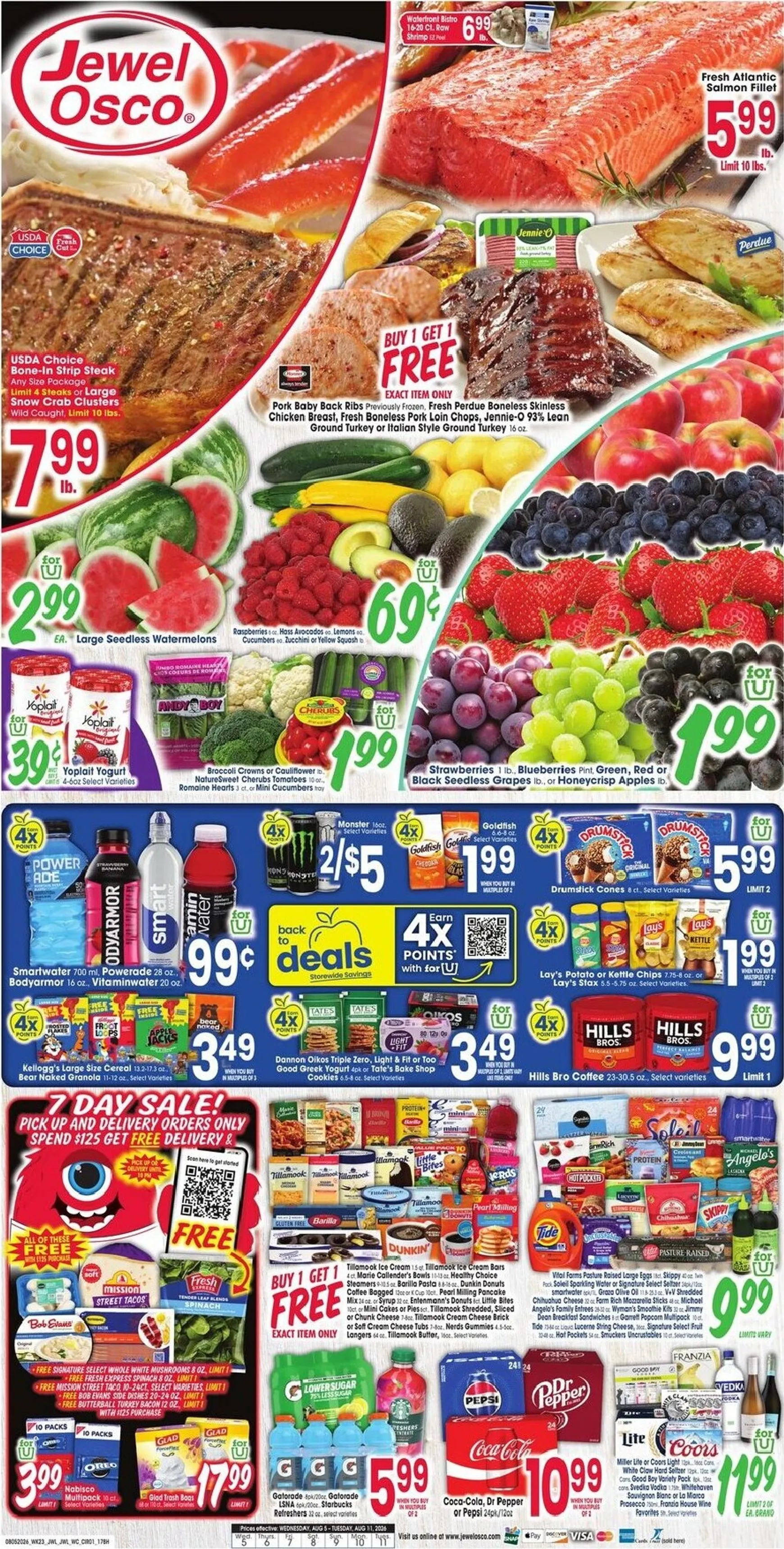 Current Jewel-Osco leaflet valid from Wednesday 08/05/2026 to Tuesday 08/11/2026