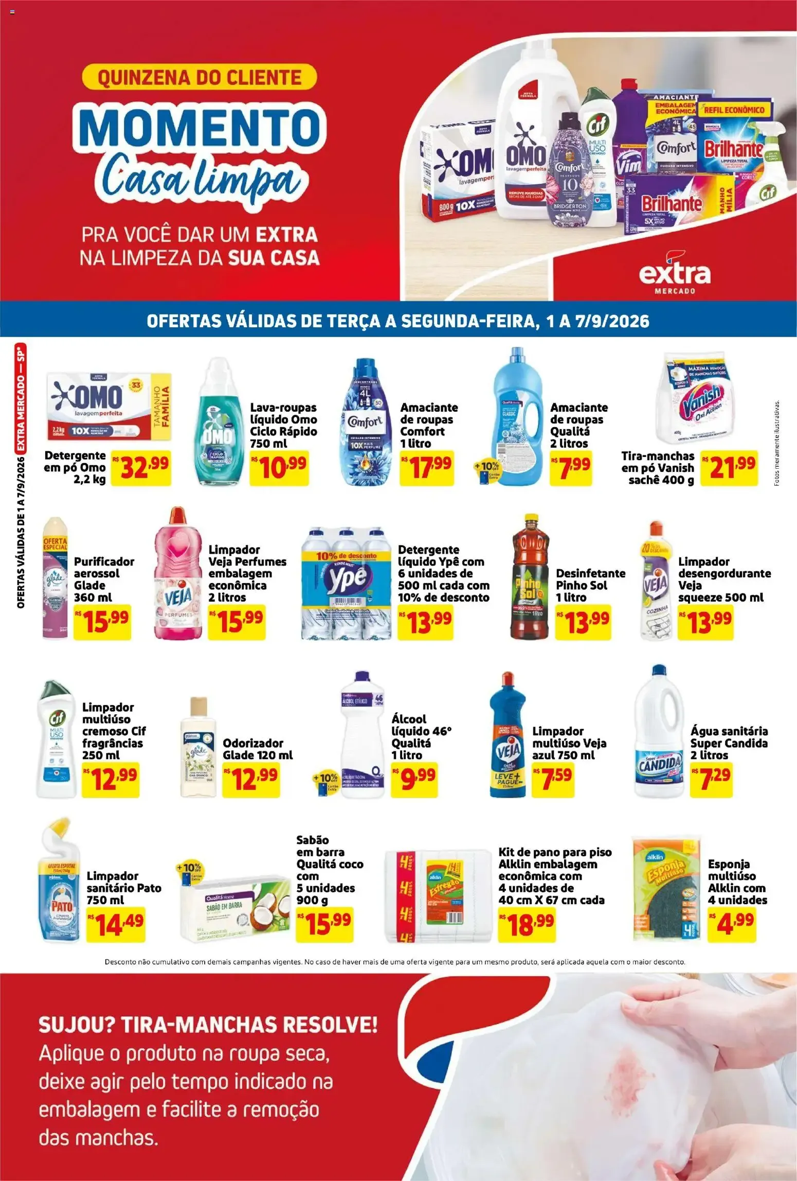 Encarte de Folheto Extra ofertas de Mercado Casa Limpa de 01/09/2026 | Promoção 1 de setembro até 7 de setembro 2026 - Pagina 1