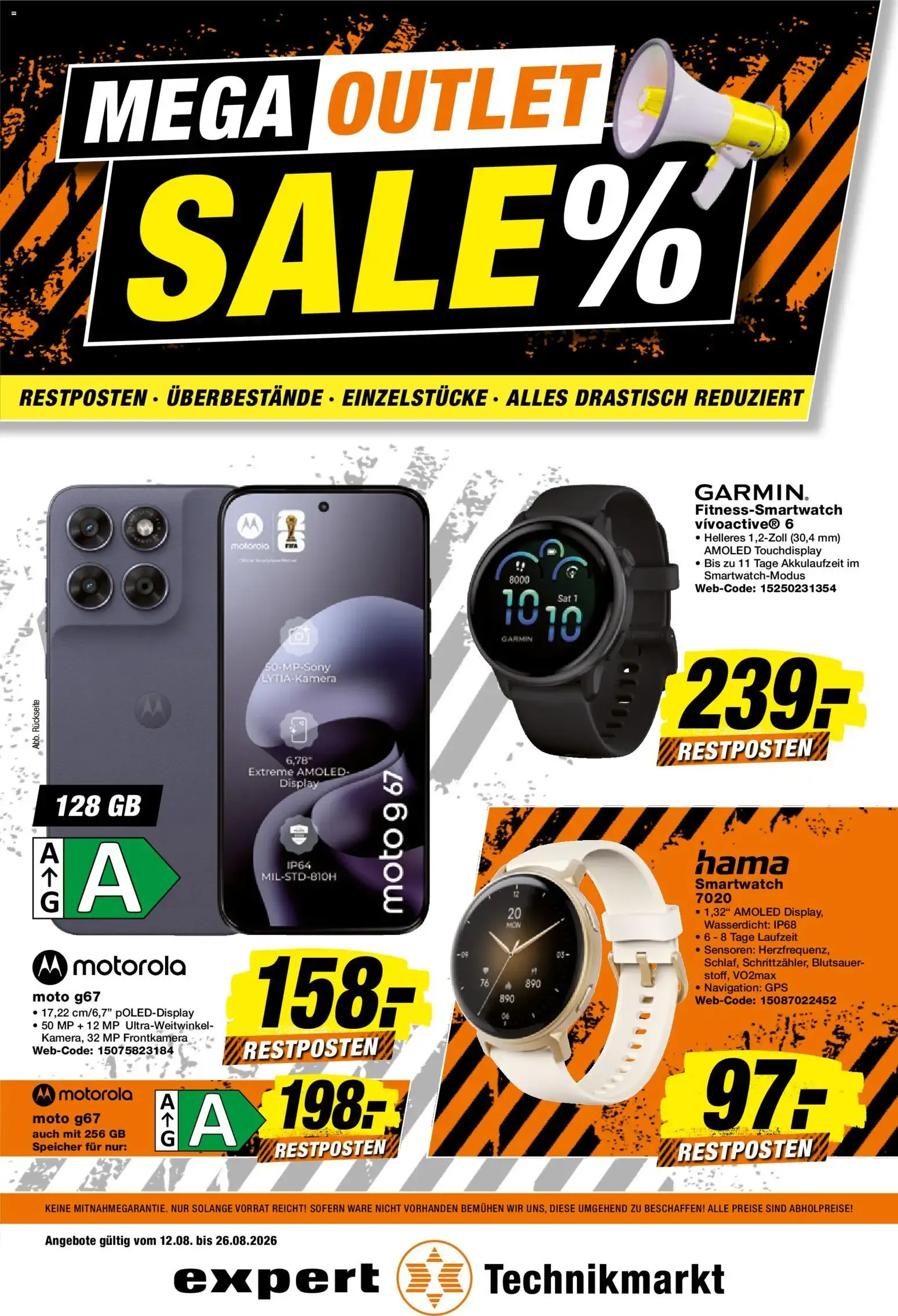 MEGA OUTLET SALE% von 12. August bis 26. August 2026 - Prospekt seite 1