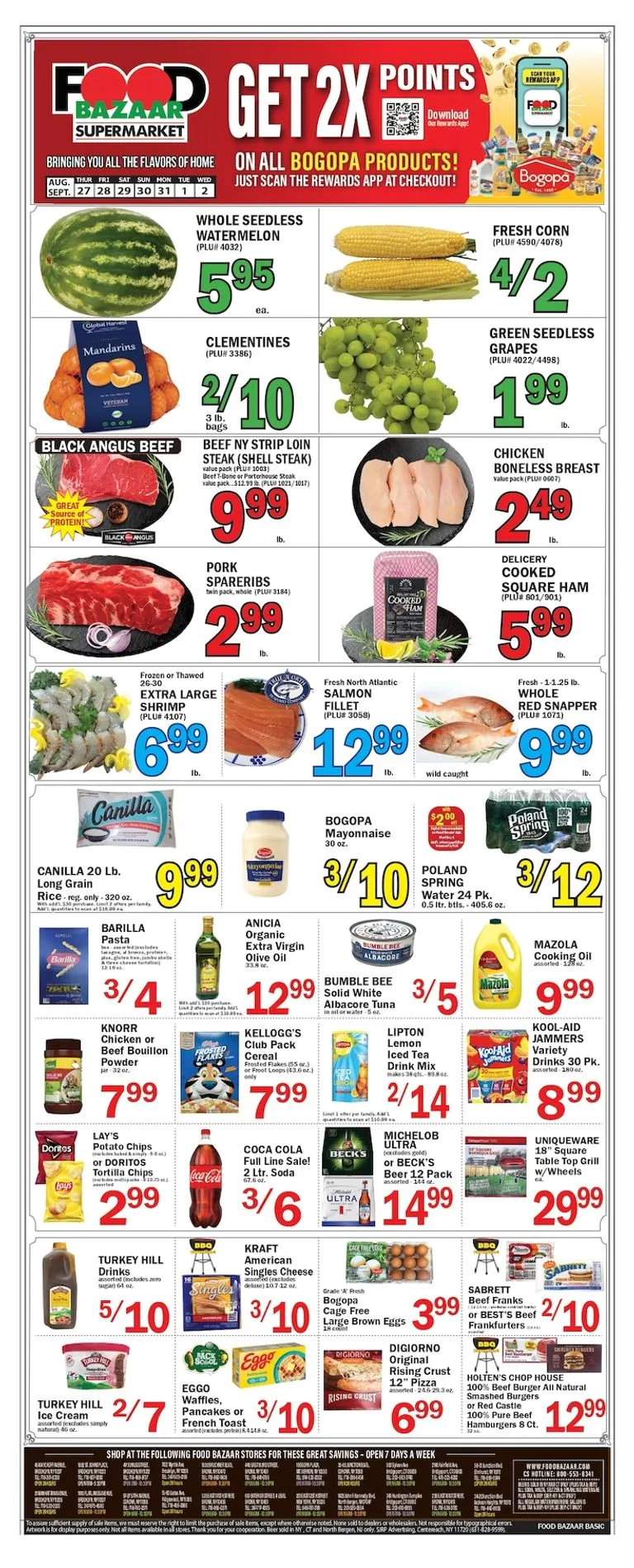 Weekly ad Food Bazaar Supermarket: Get 2X Points from August 27 to September 2 2026 - Page 1