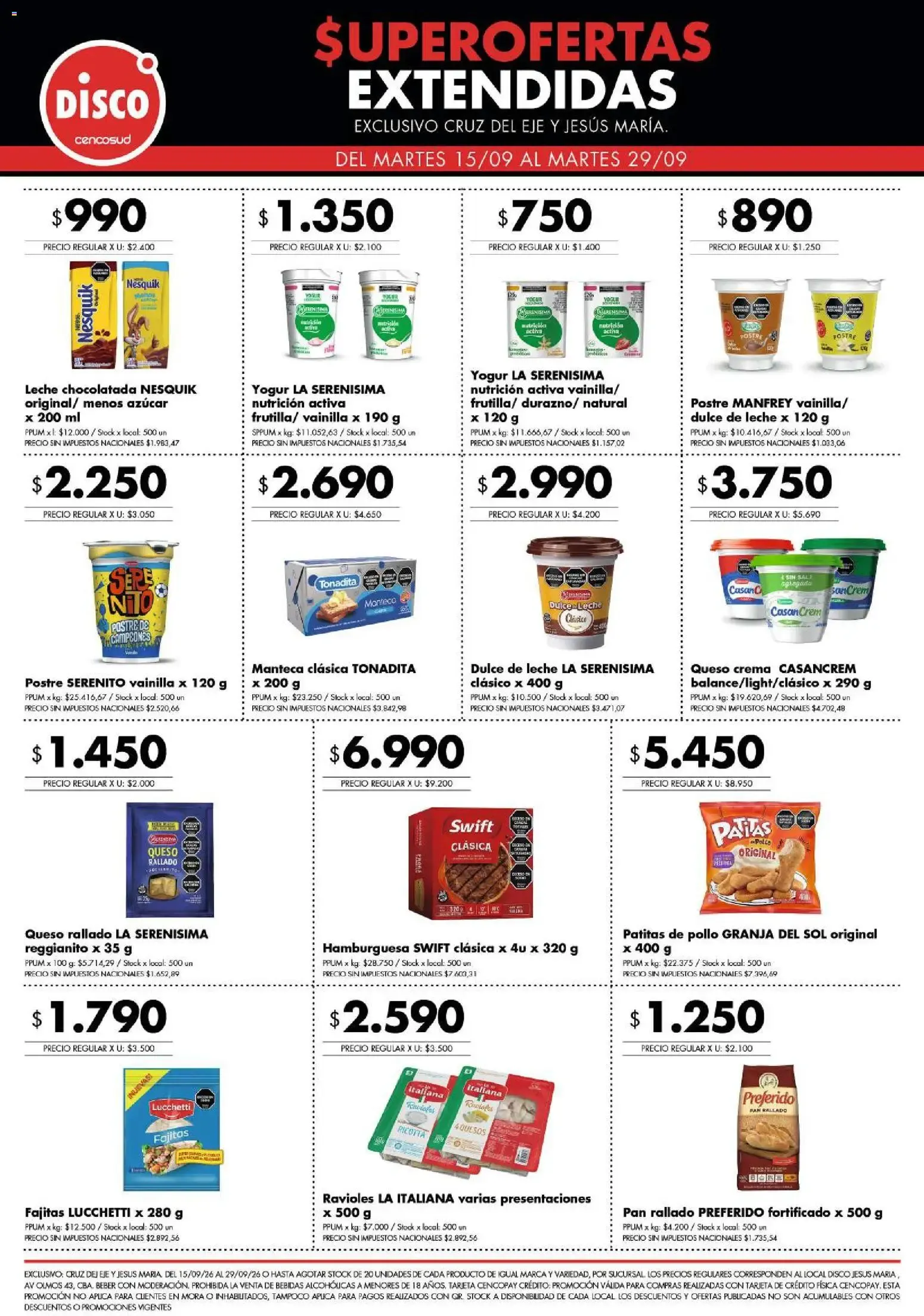 Ofertas de Disco - Superofertas extendidas - Cruz del Eje y Jesus Maria del 15/09/2026 - 29/09/2026 15 de septiembre al 29 de septiembre 2026 - Página 3 del catálogo