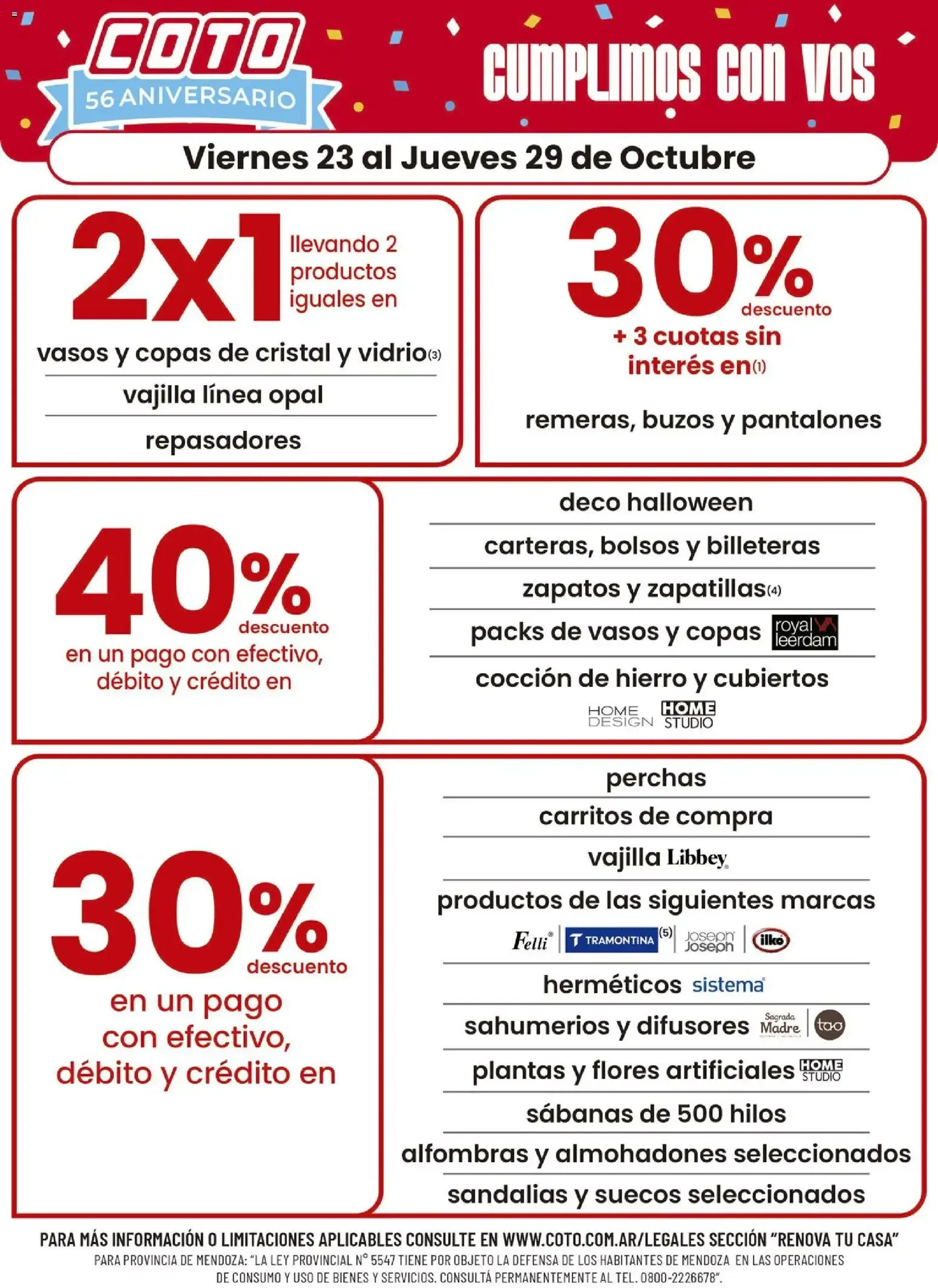 Ofertas de Coto - 56 Aniversario Cumplimos con Vos 23 de octubre al 29 de octubre 2026 - Página 1 del catálogo