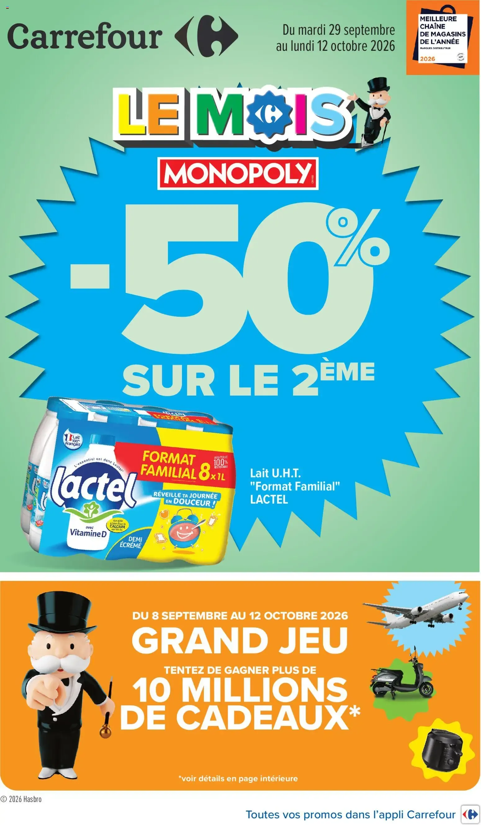 Carrefour Le mois monopoly produits laitiers à partir du 29/09/2026 - promo en ligne du 29 septembre au 12 octobre 2026 - Catalogue page 1