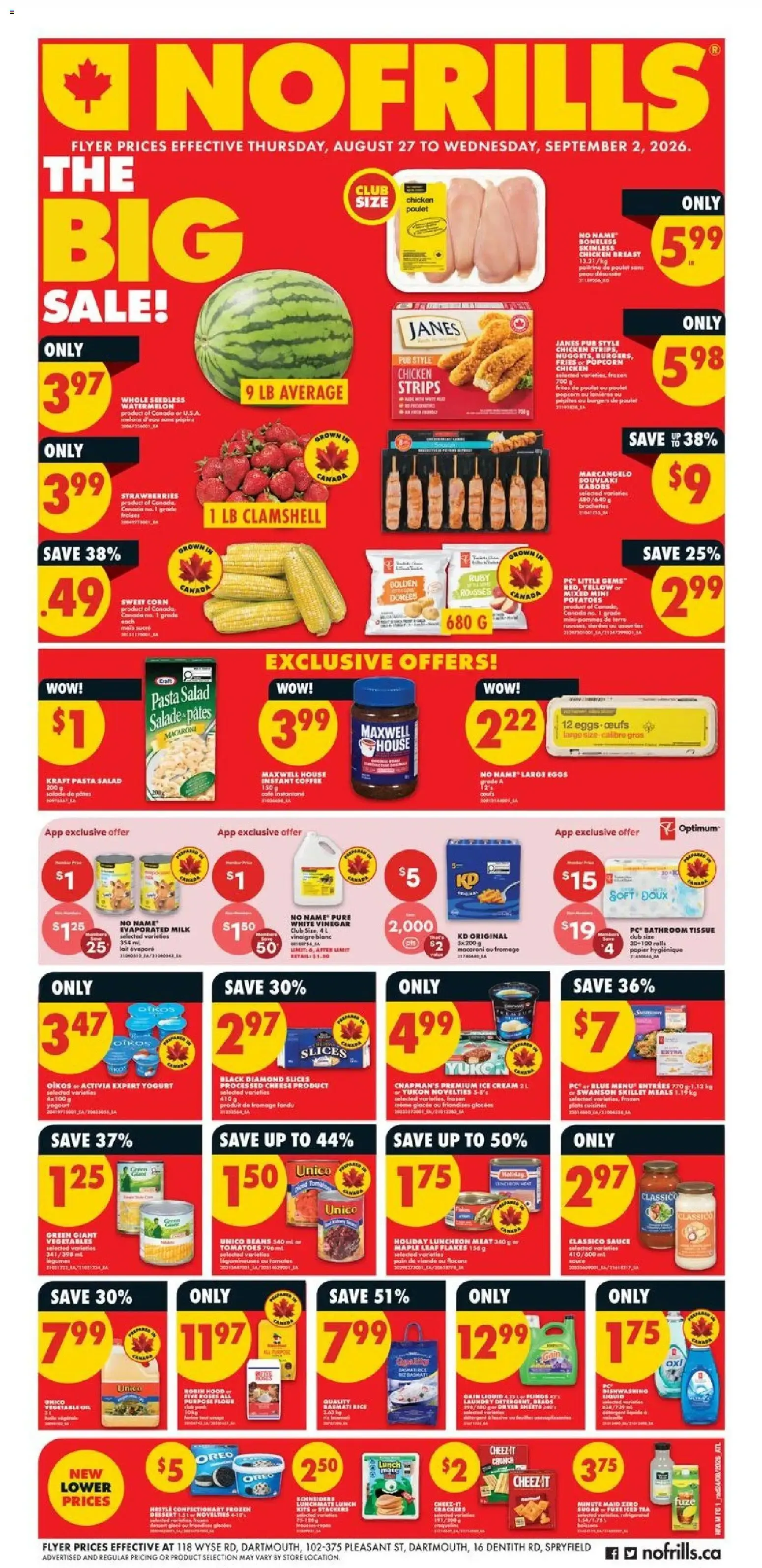 No Frills weekly flyer - NS from Aug 27, 2026 > weekly specials & deals from August 27 to September 2 2026 - flyer page 1