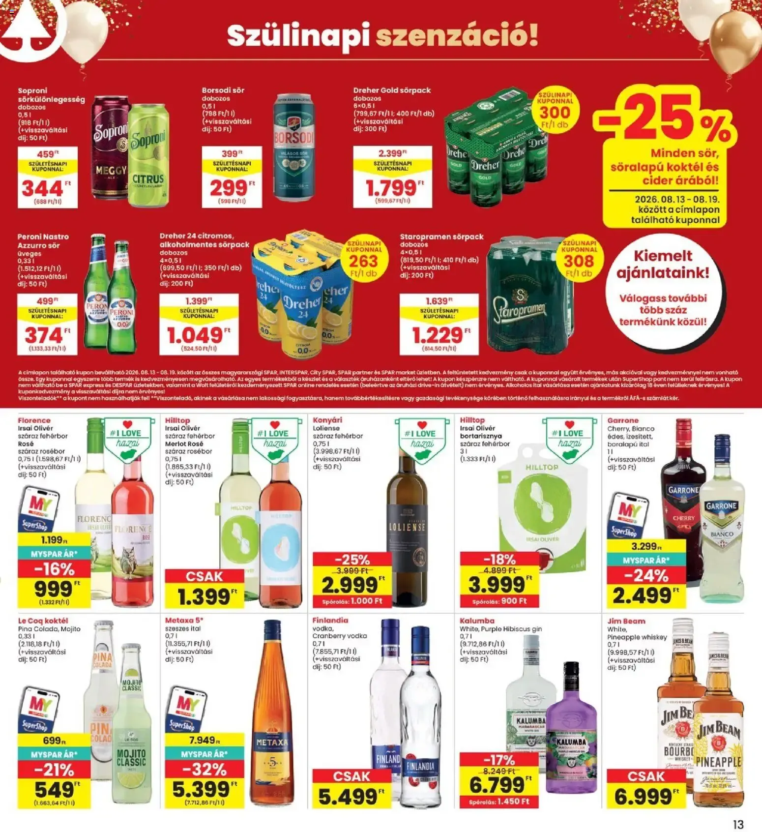 Katalógus Interspar akciós újság - 2026.08.13. -tól/töl > akció, lapozható szórólap 🛍️ augusztus 13.-tól augusztus 19.-ig 2026. - Oldal 13