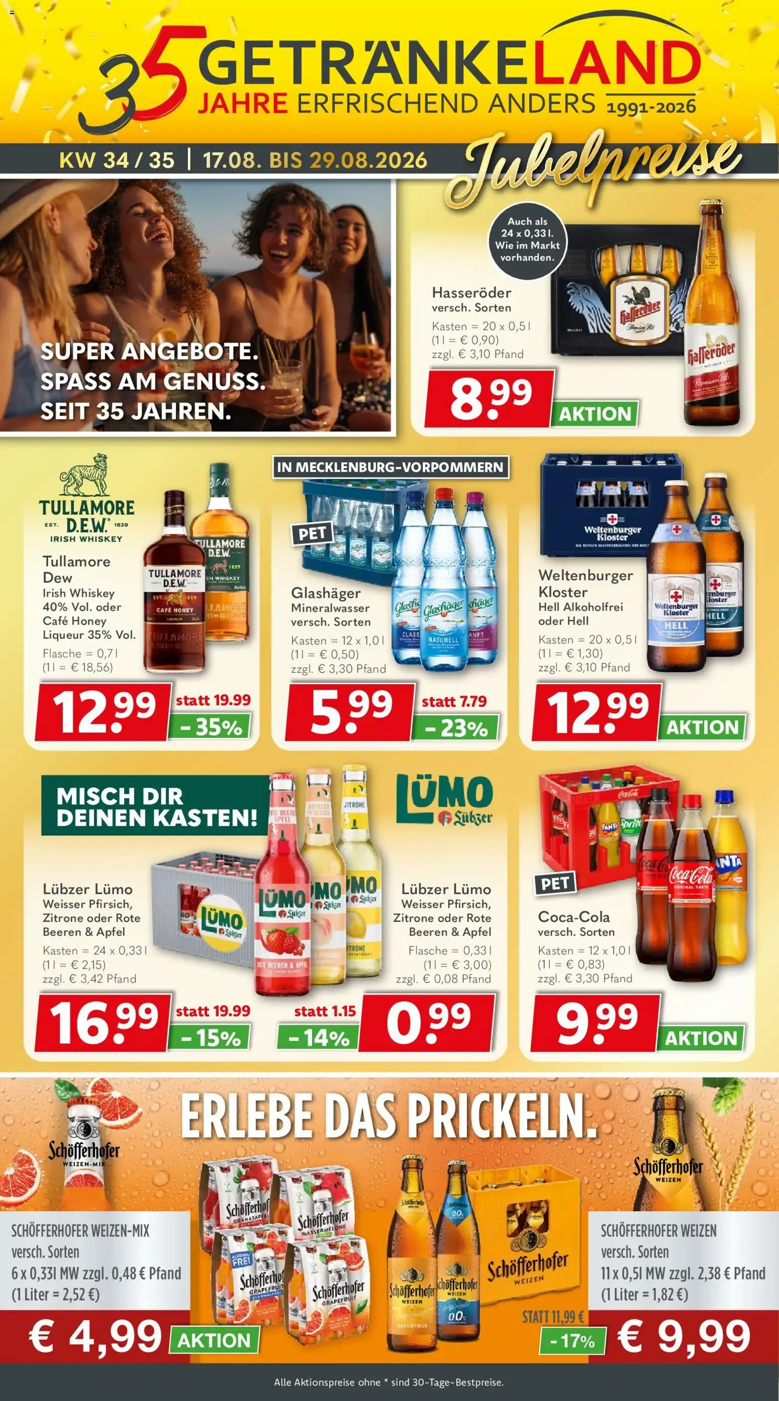Getränkeland Jubelpreise von 17. August bis 29. August 2026 - Prospekt seite 1