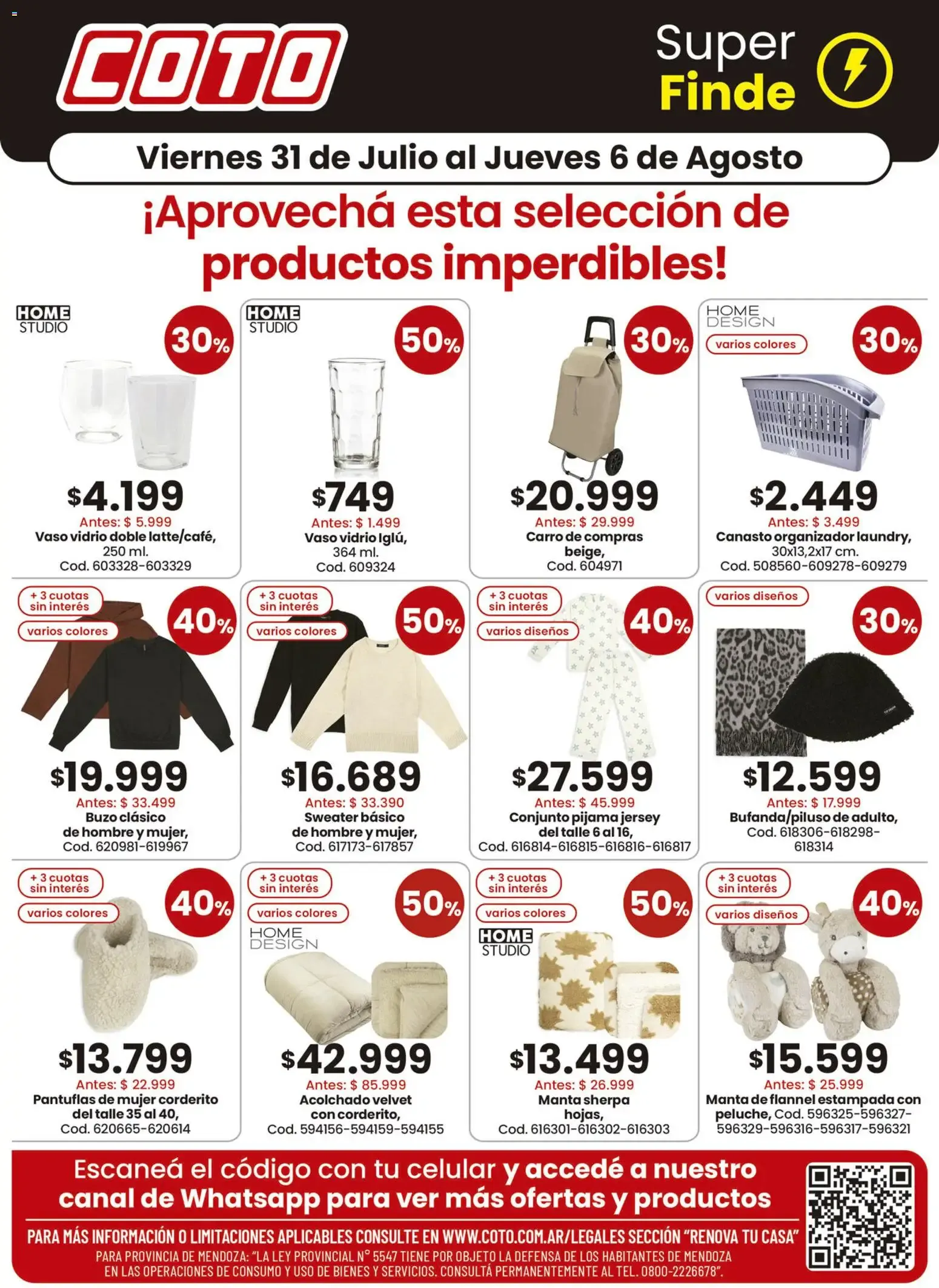 Ofertas de Coto Super Finde: Productos imperdibles 31 de julio al 6 de agosto 2026 - Página 1 del catálogo