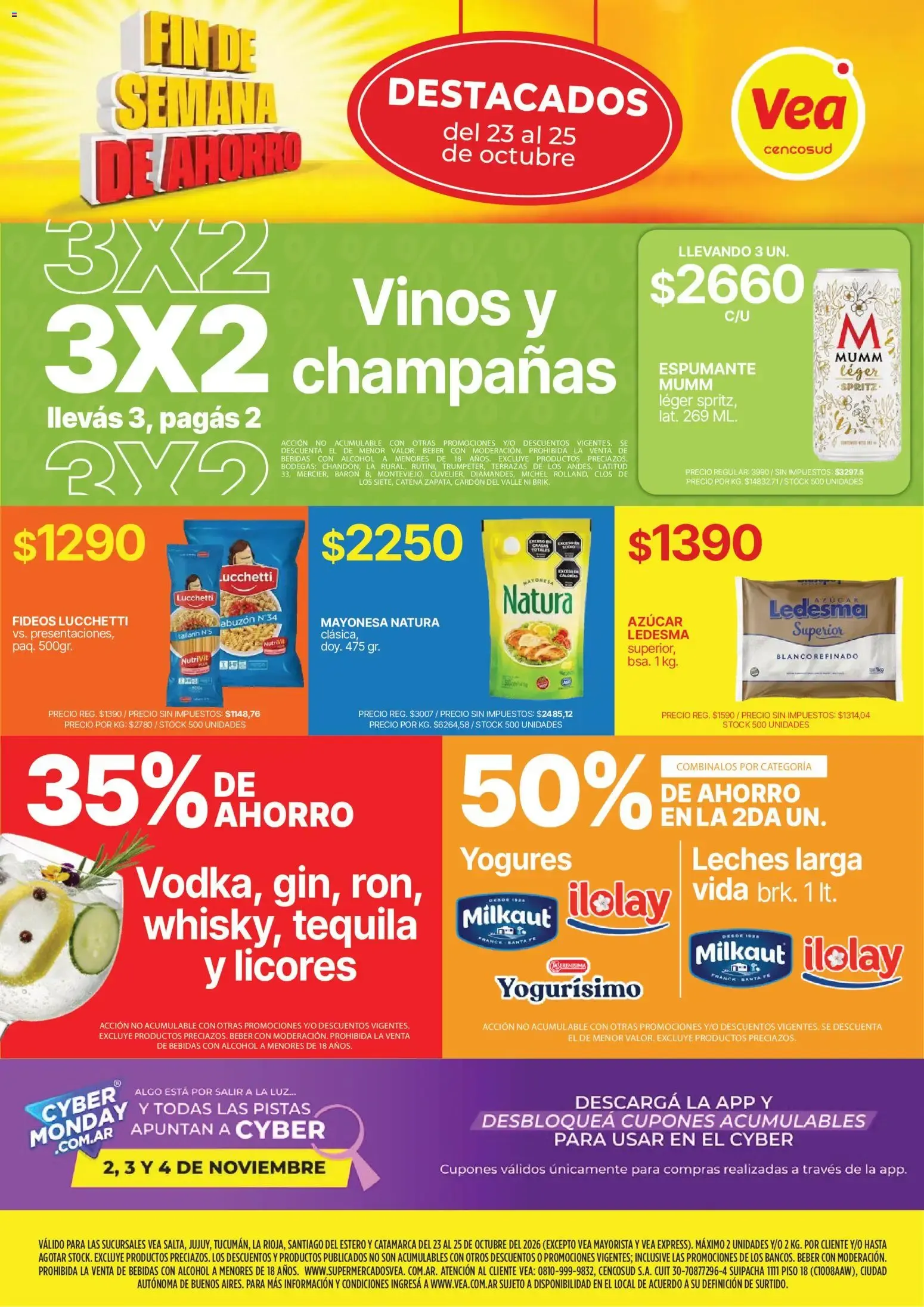 Ofertas de Vea - Fin de semana de ahorro | NOA del 23/10/2026 - 25/10/2026 23 de octubre al 25 de octubre 2026 - Página 1 del catálogo
