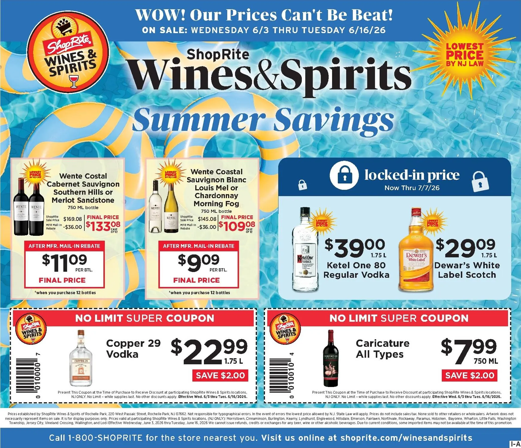 Weekly ad Current ShopRite - ShopRite Wine & Spirits leaflet valid from Wednesday 06/03/2026 to Tuesday 06/16/2026 from June 3 to June 16 2026 - Page 1