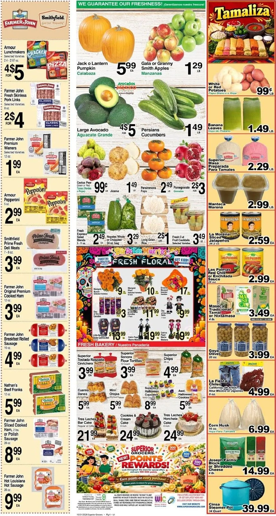Weekly promotion Current Superior Grocers leaflet valid from Wednesday 10/21/2026 to Tuesday 10/27/2026 spanning from October 21 to October 27 2026 - Page 4 for Catalogue 365