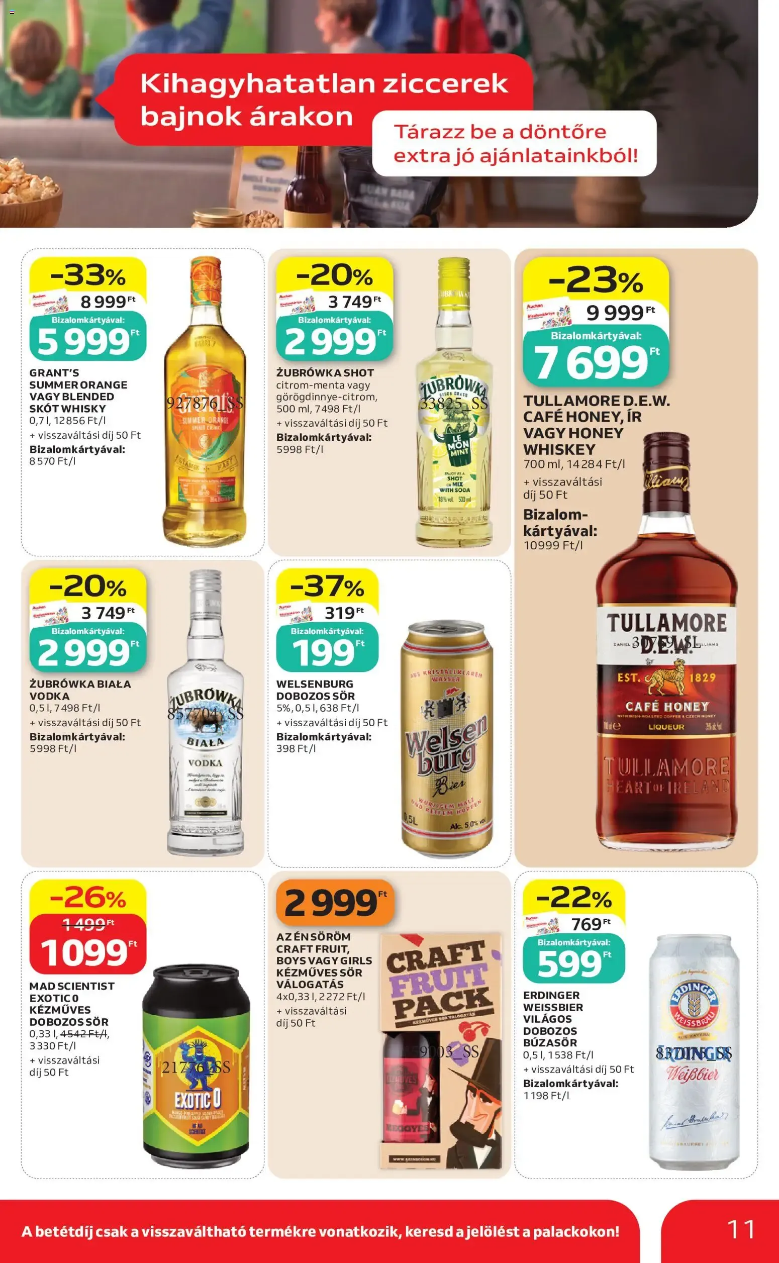 Katalógus Auchan Kihagyhatatlan ziccerek bajnok árakon - 2026.07.09. -tól/töl > akció, lapozható szórólap 🛍️ július 9.-tól július 22.-ig 2026. - Oldal 11