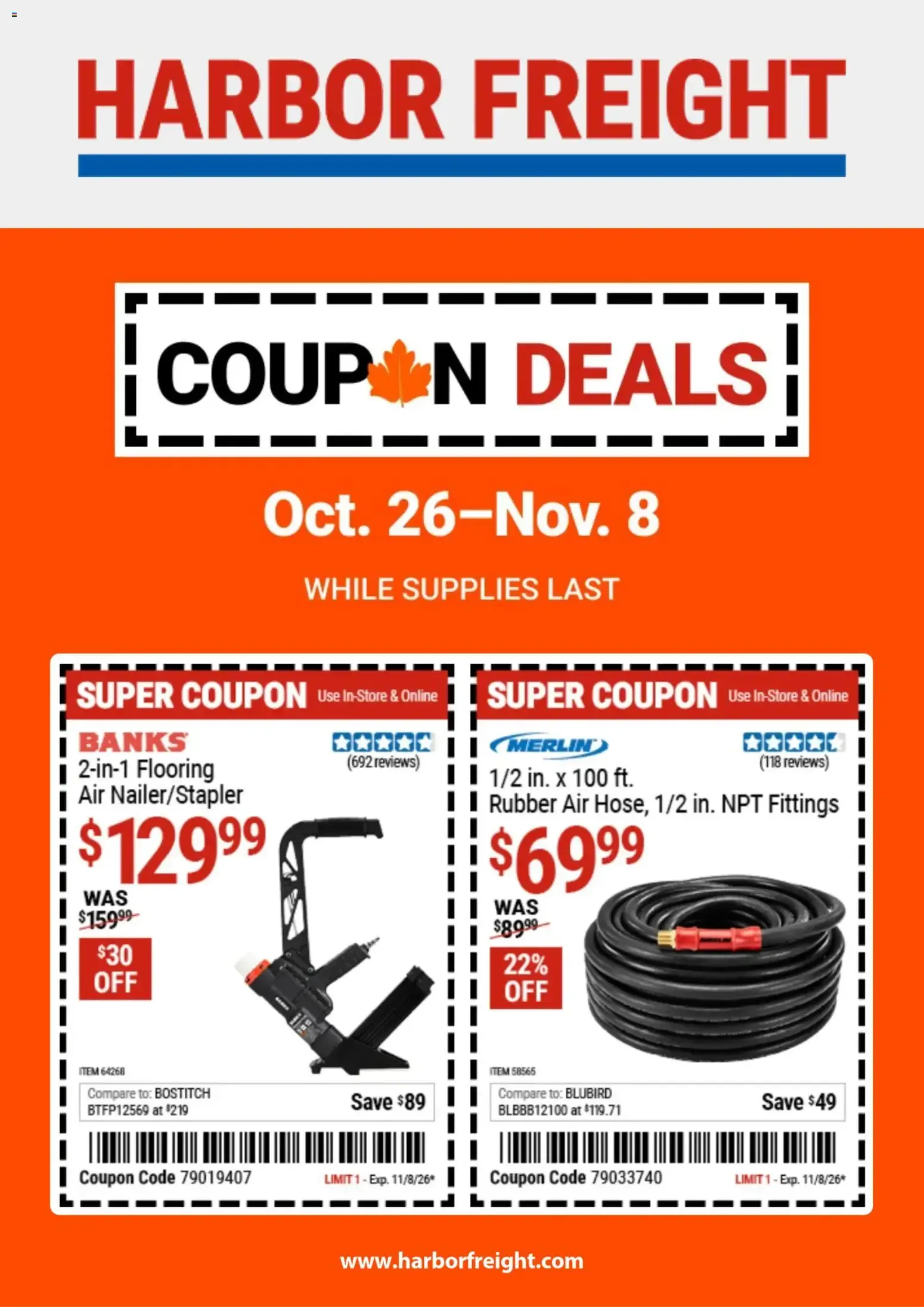 Weekly ad Harbor Freight Weekly Ad (10/26 - 11/08 2026) - Flyer from October 26 to November 8 2026 - Page 1