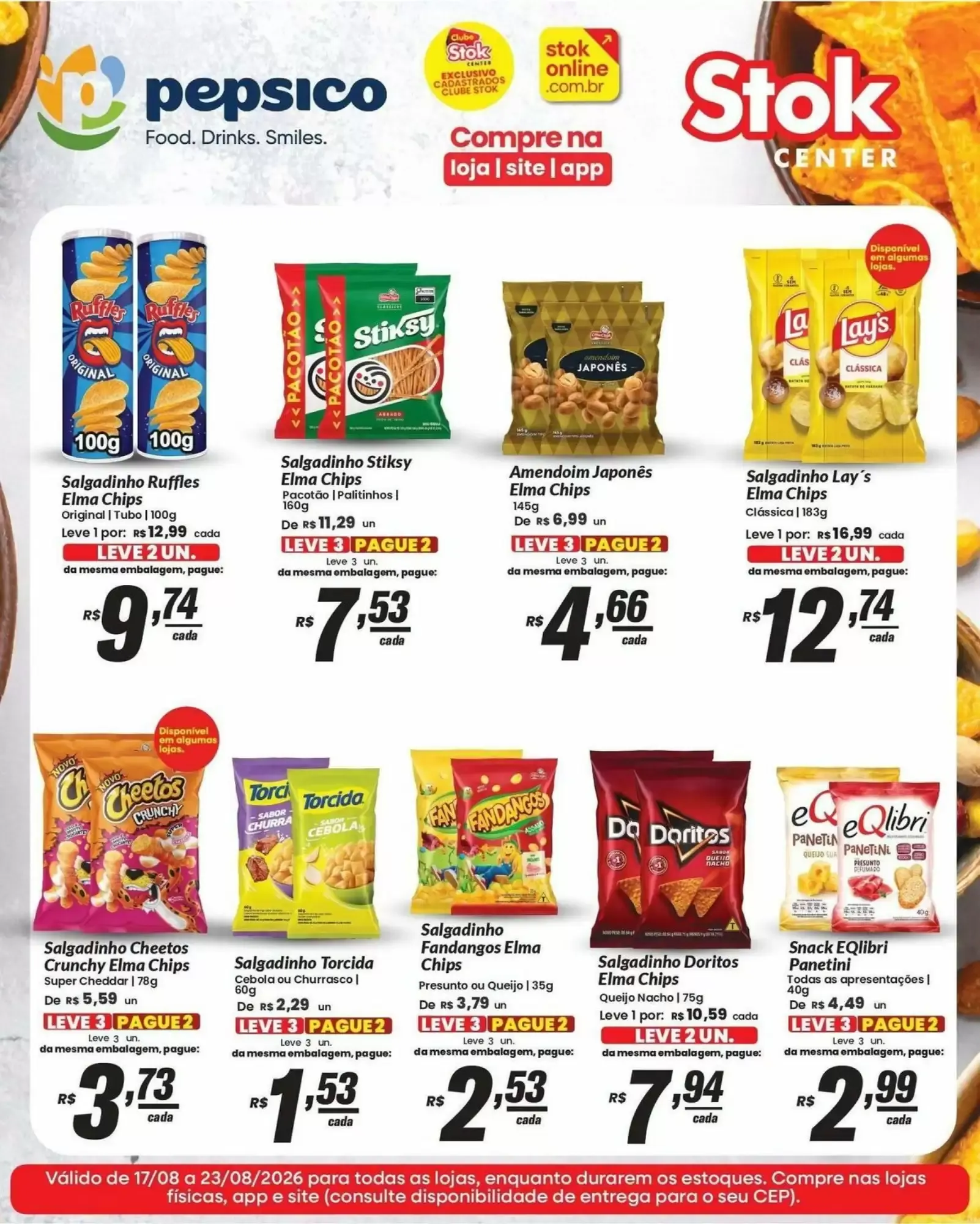 Encarte de Ofertas de Salgadinhos Pepsico - Stok Center 17 de agosto até 23 de agosto 2026 - Pagina 1