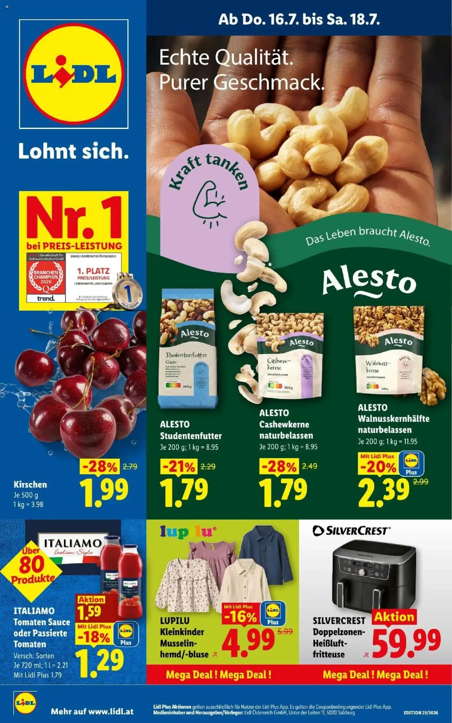 Lidl - Flugblatt ab 16.07.2026 - Angebote ab donnerstag