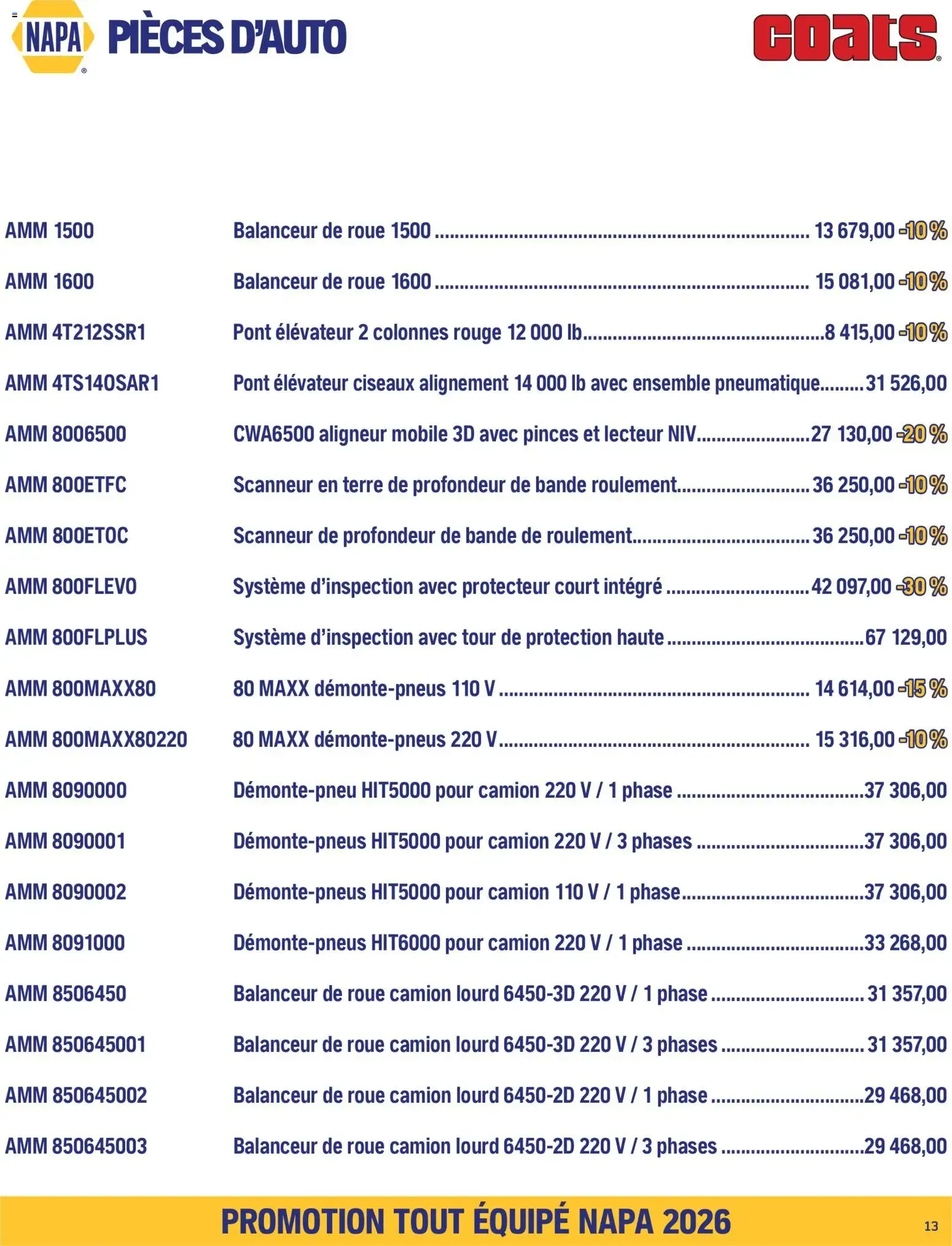 NAPA Auto Parts circulaire - TOUT ÉQUIPÉ septembre-octobre 2026 from Sep 1, 2026 > weekly specials & deals from September 1 to October 31 2026 - flyer page 15