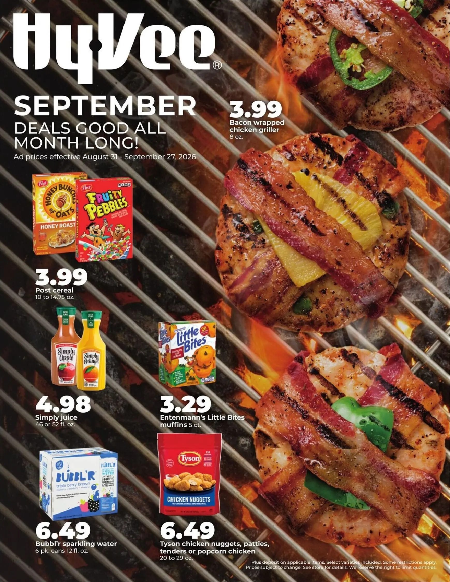 Current Hy Vee - September leaflet valid from Monday 08/31/2026 to Sunday 09/27/2026