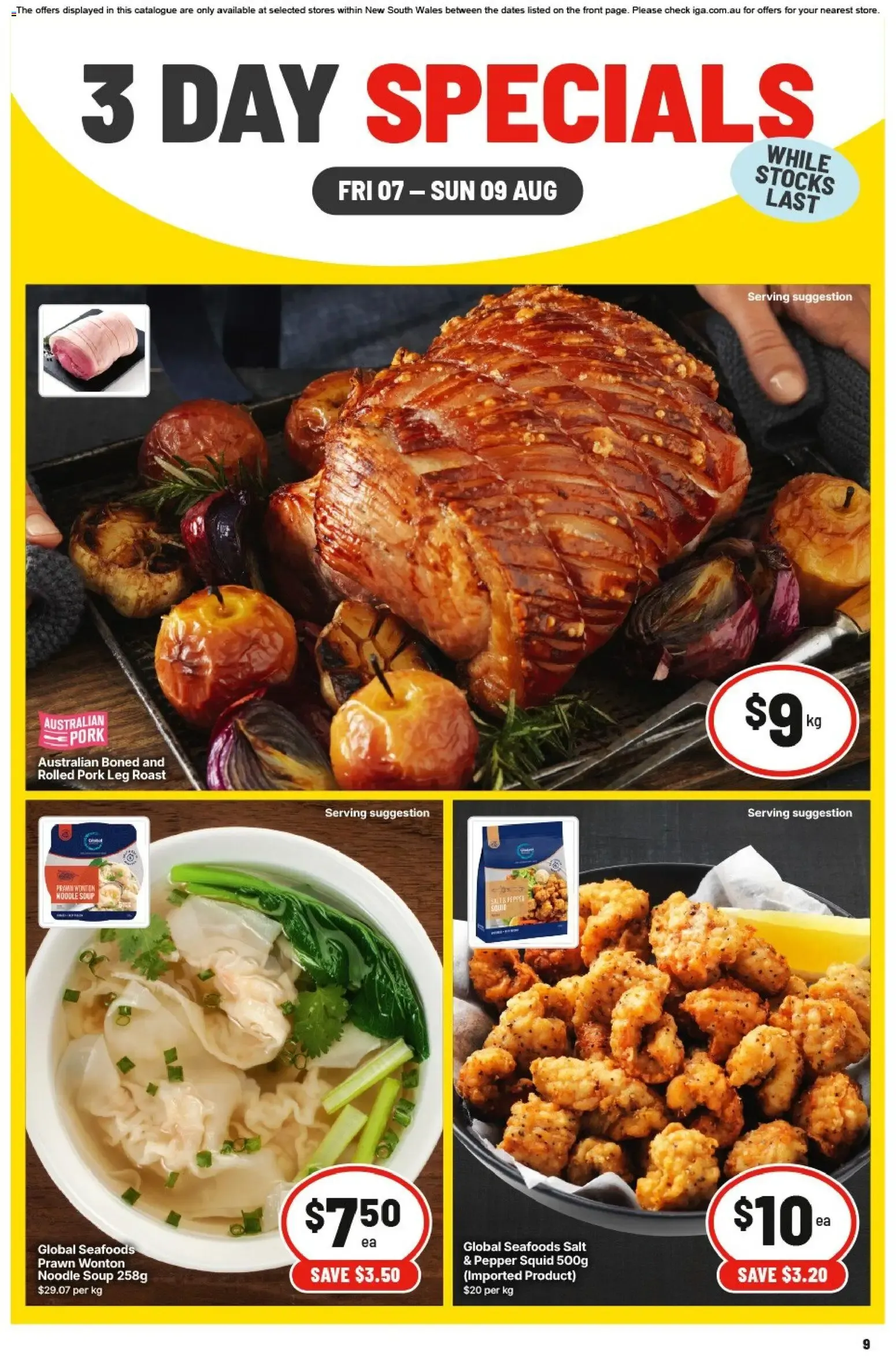 3 DAY SPECIALS - Catalogue valid from 7 August to 9 August 2026 - page 1