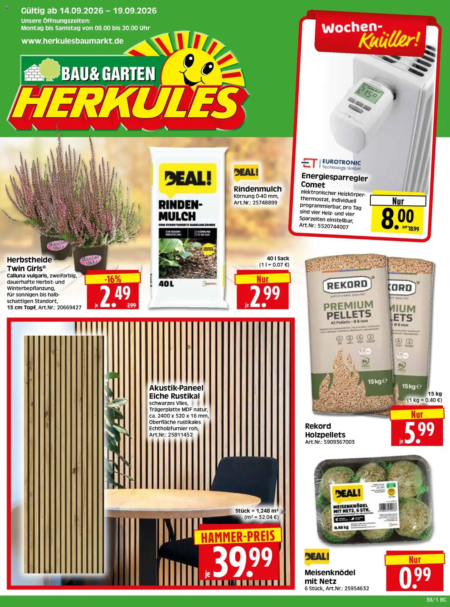 HERKULES Bau & Garten (ab 14.09.2026) zum Blättern von 14. September bis 19. September 2026 - Prospekt seite 1