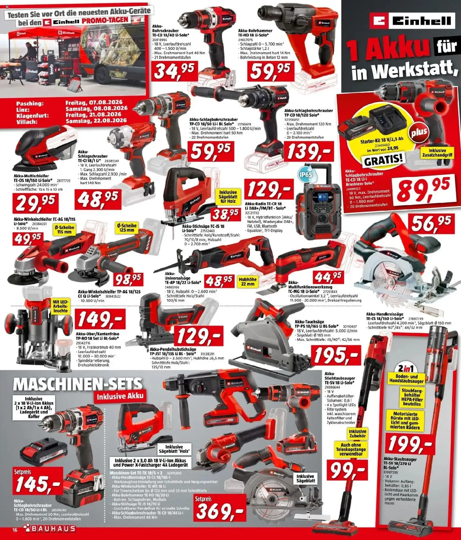 Bauhaus Pasching, Wels, Steyr von 22.07.2026 - Aktuelle Angebote von 22. Juli bis 11. August 2026 - Flugblätt seite  16