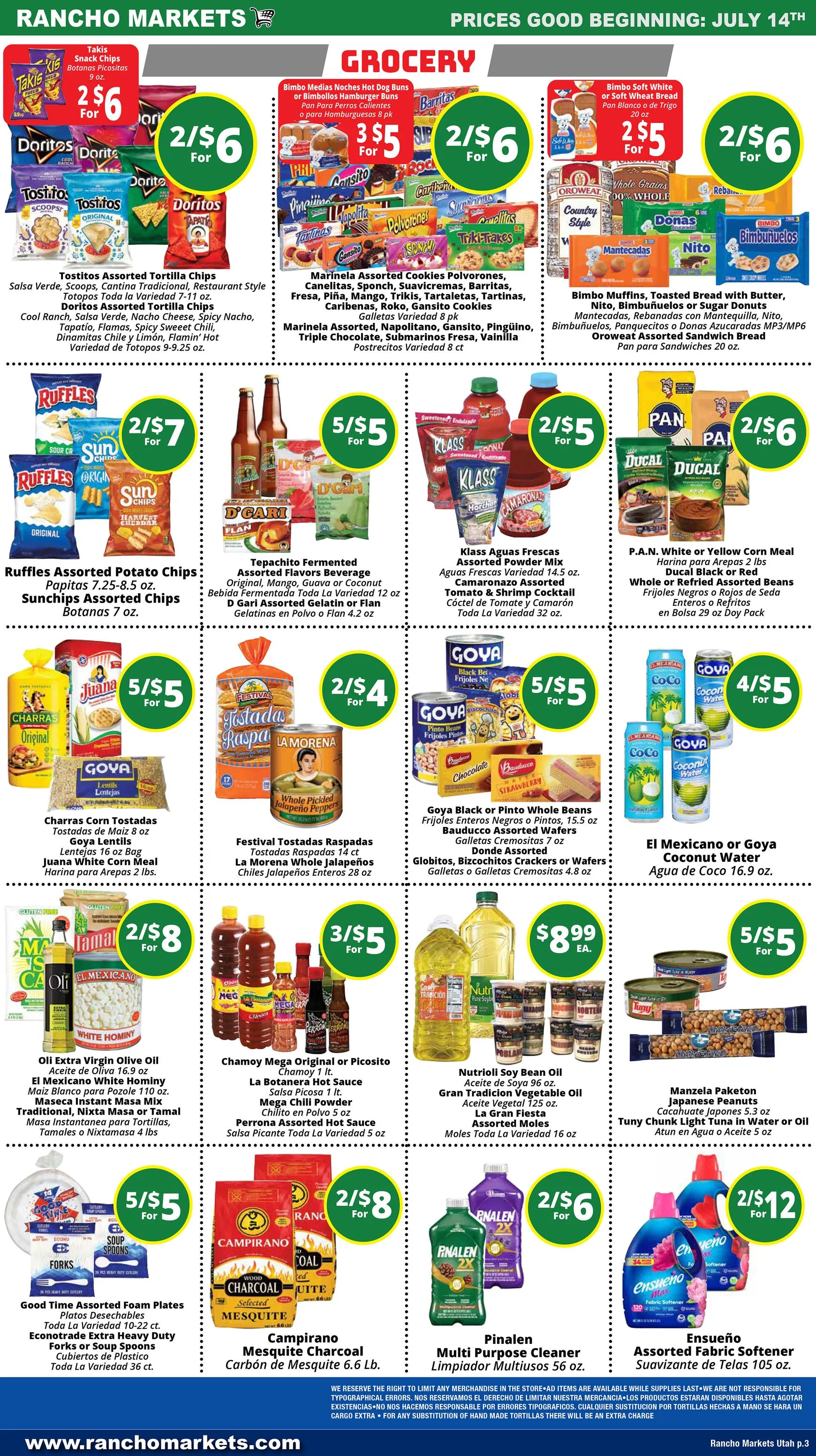 Weekly ad Current Rancho Markets leaflet valid from Tuesday 07/14/2026 to Monday 07/20/2026 from July 14 to July 20 2026 - Page 3