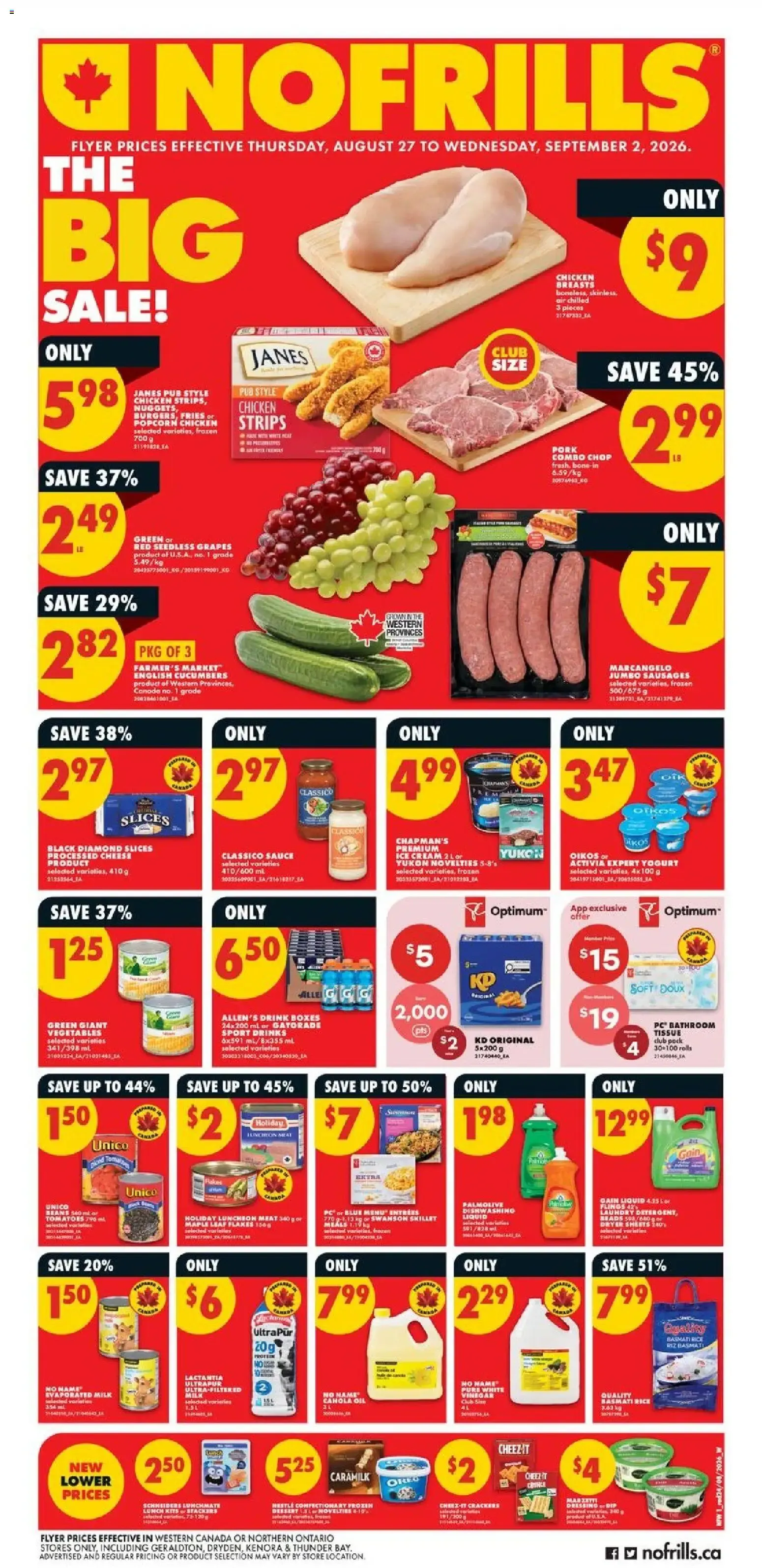 No Frills weekly flyer - AB from Aug 27, 2026 > weekly specials & deals from August 27 to September 2 2026 - flyer page 1